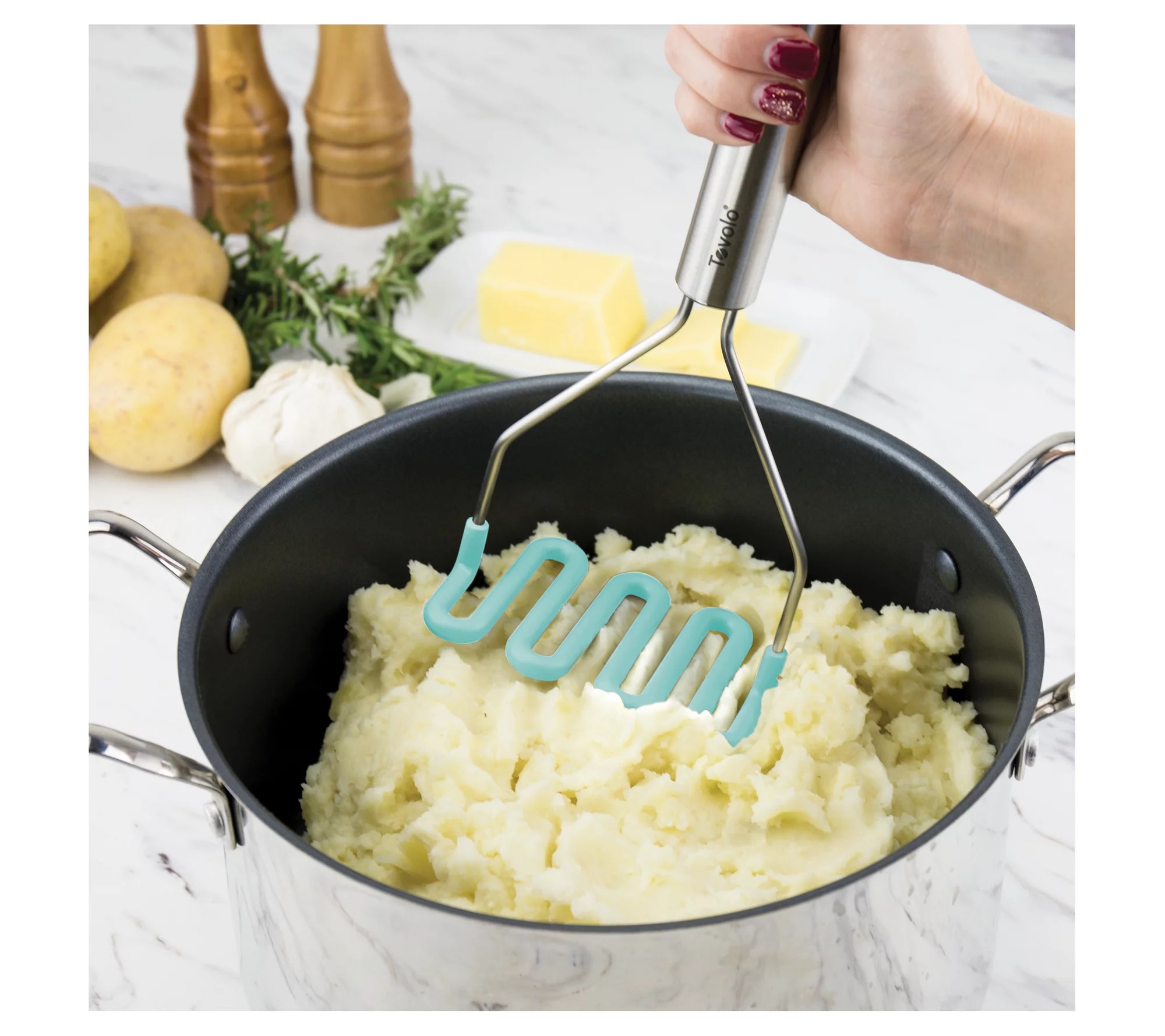 Tovolo Set of 6 Silicone Kitchen Utensils w/SSandles