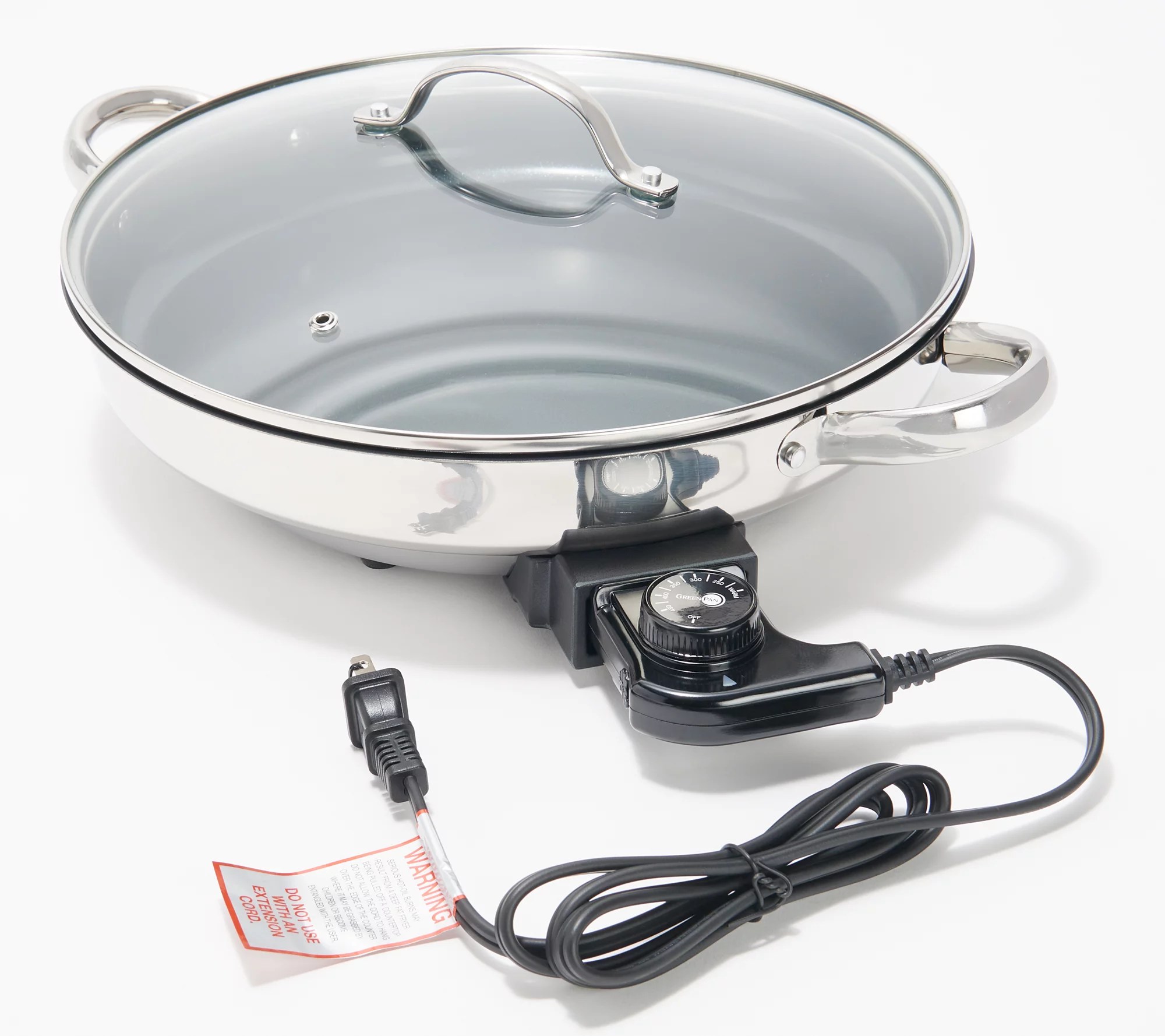GreenPan 12" Electric Skillet & Glass Lid w/Ceramic NonStick