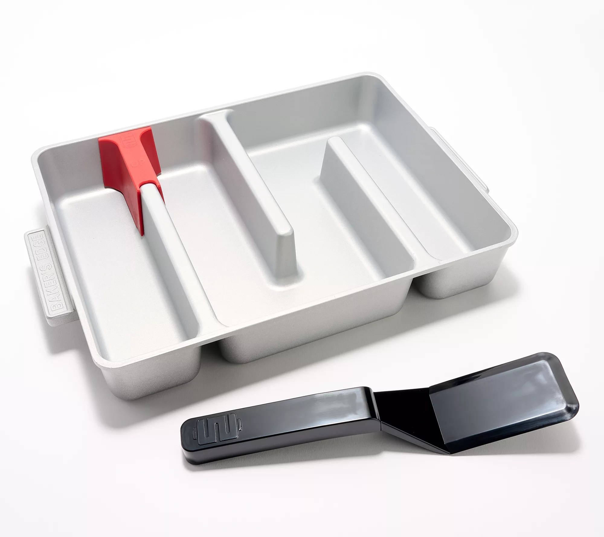 Baker's Edge Brownie Pan with Spatula and Baking Edge Wedge