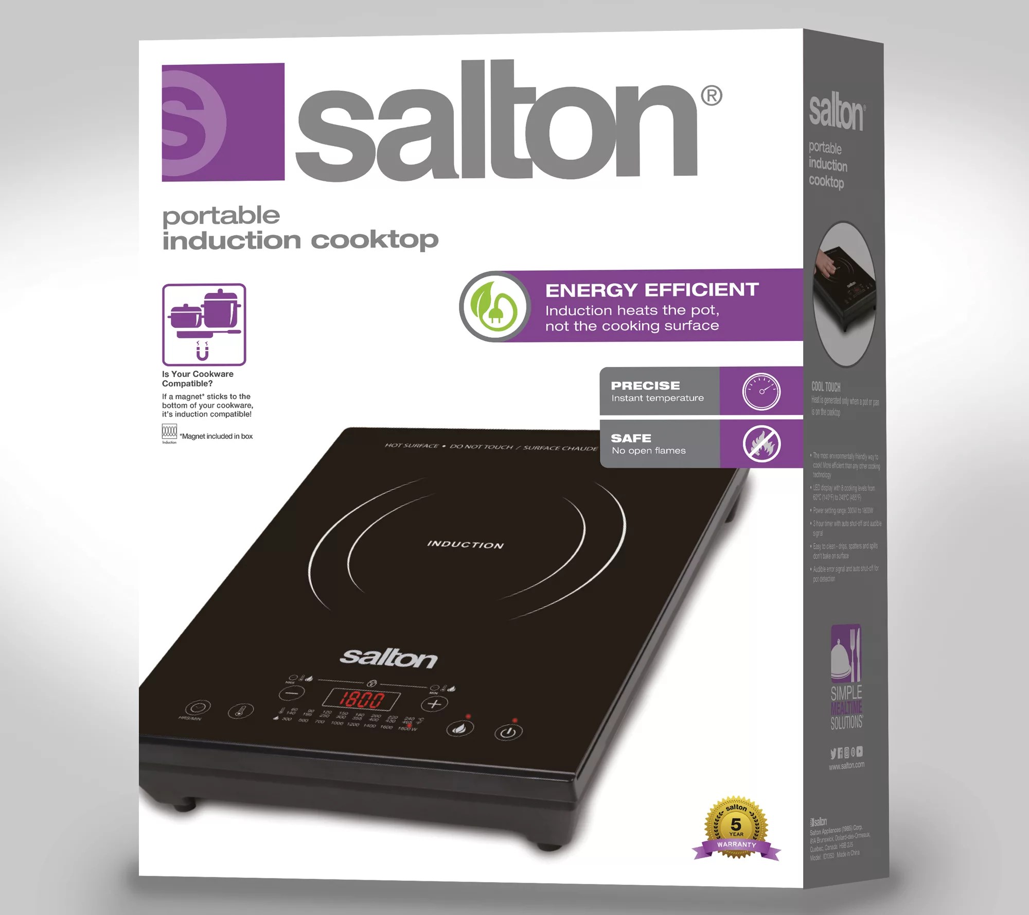 Salton Portable Induction 1800W Cooktop