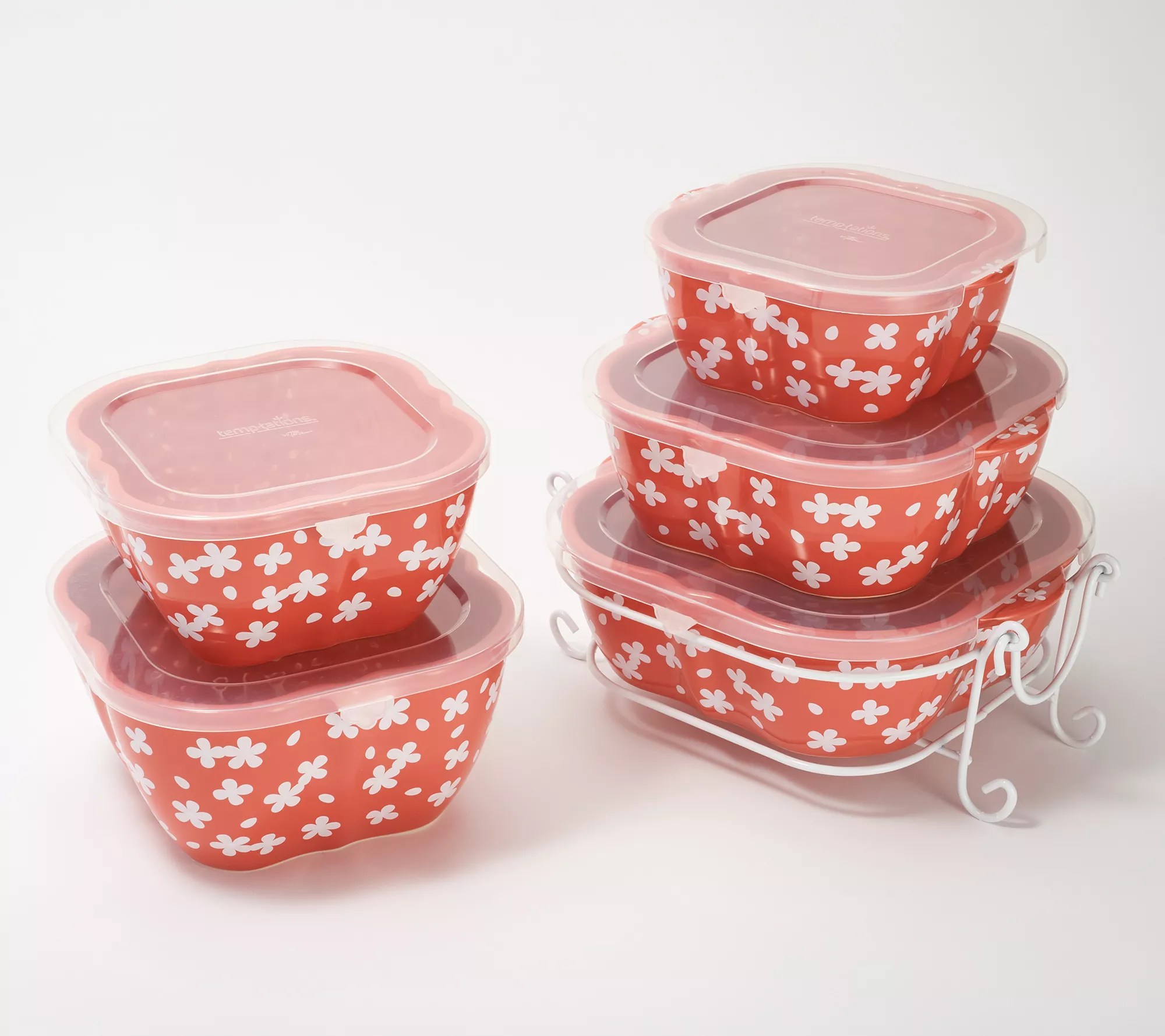 "As Is" Temptations Fields of Flowers 6Piece Bakeware Set