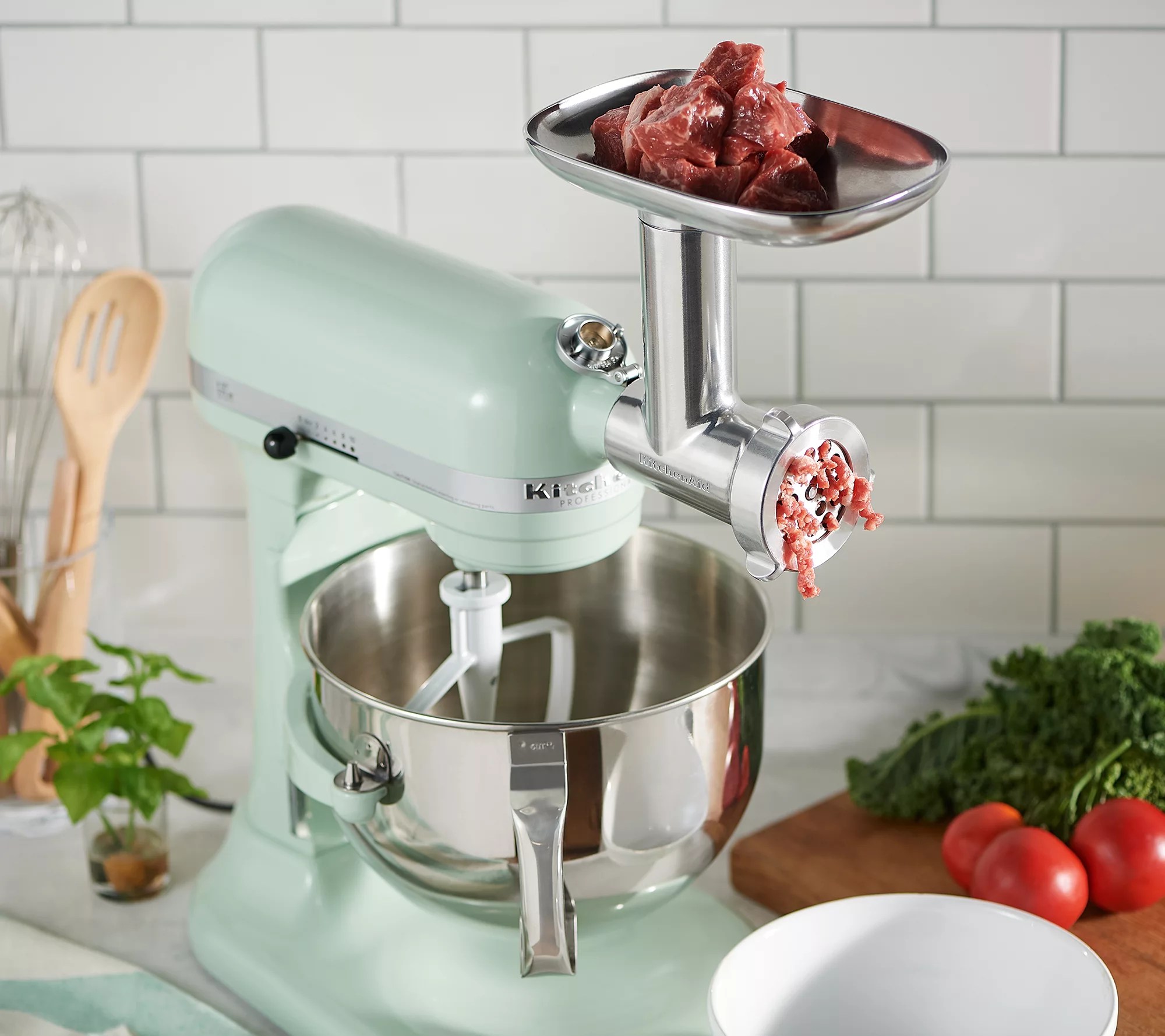 KitchenAid Metal Food Grinder Attachment with Sausage Stuffer - QVC.com