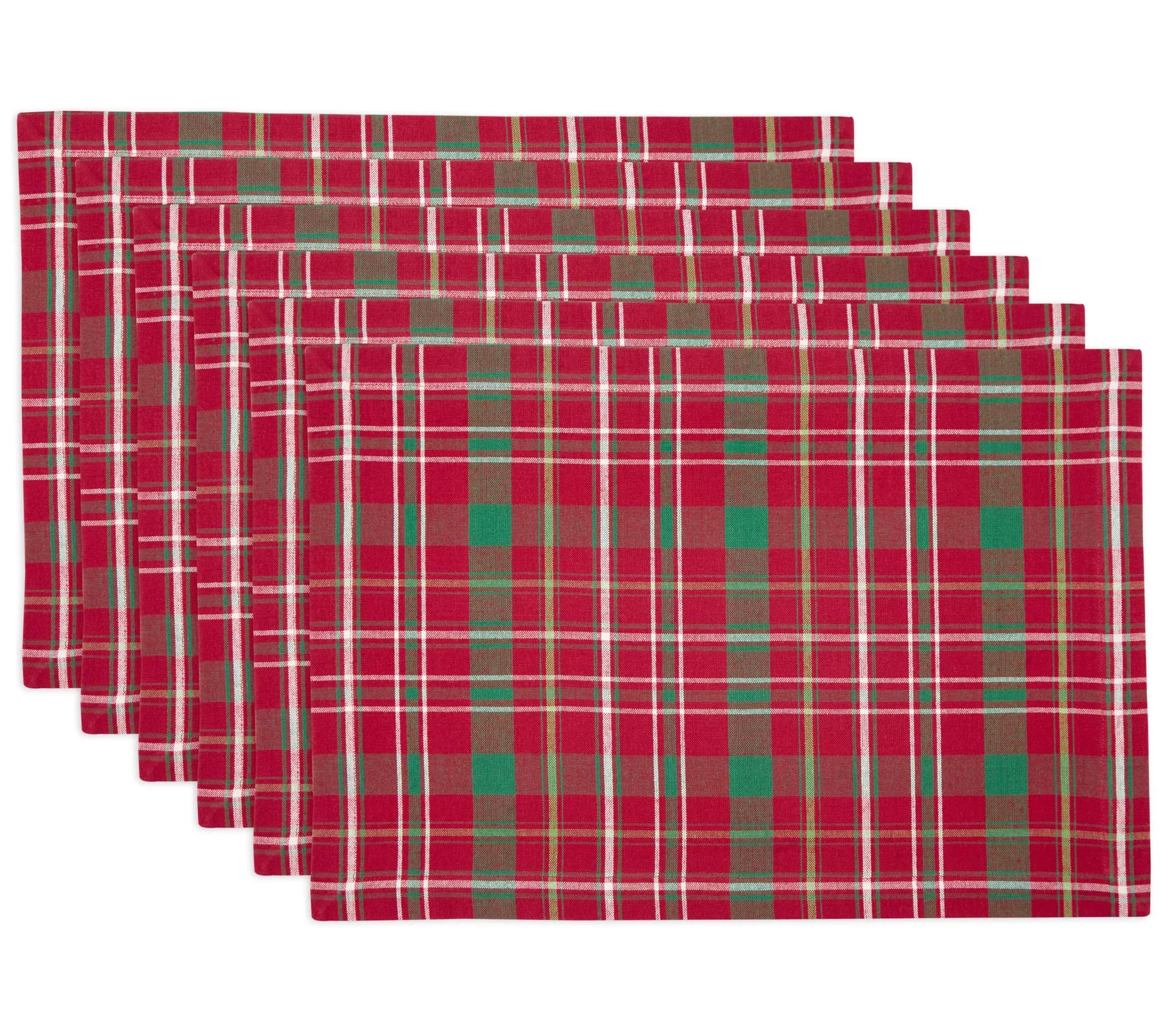 Design Imports Set of 6 Tartan Plaid Placemats