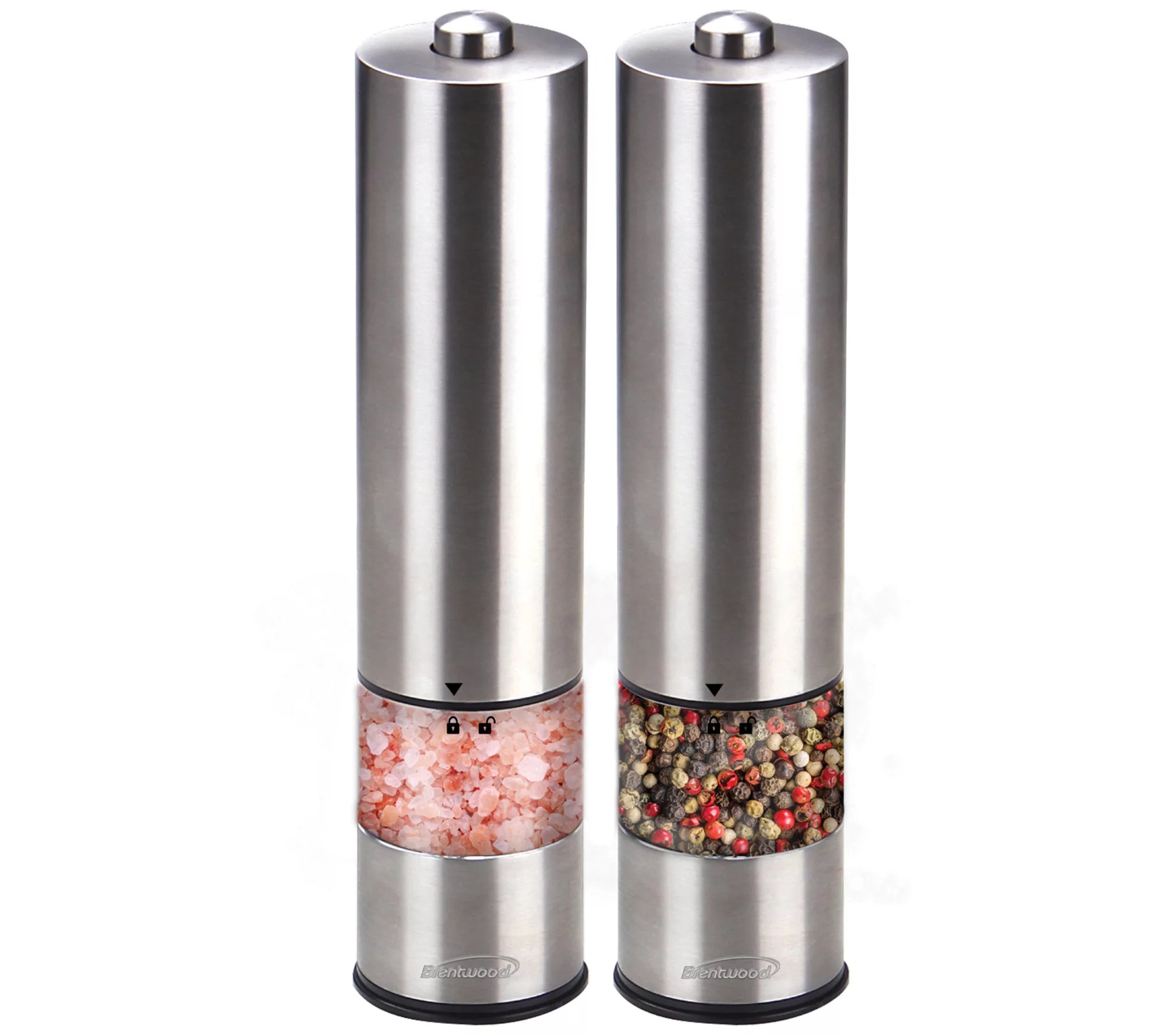Brentwood Electric Stainless Steel Salt and Pepper Grinders