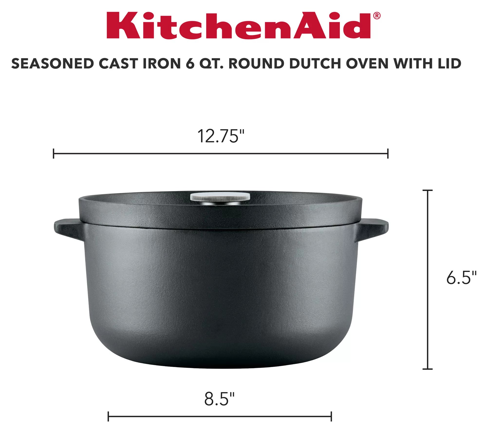KitchenAid Seasoned Cast Iron Dutch Oven 6qt