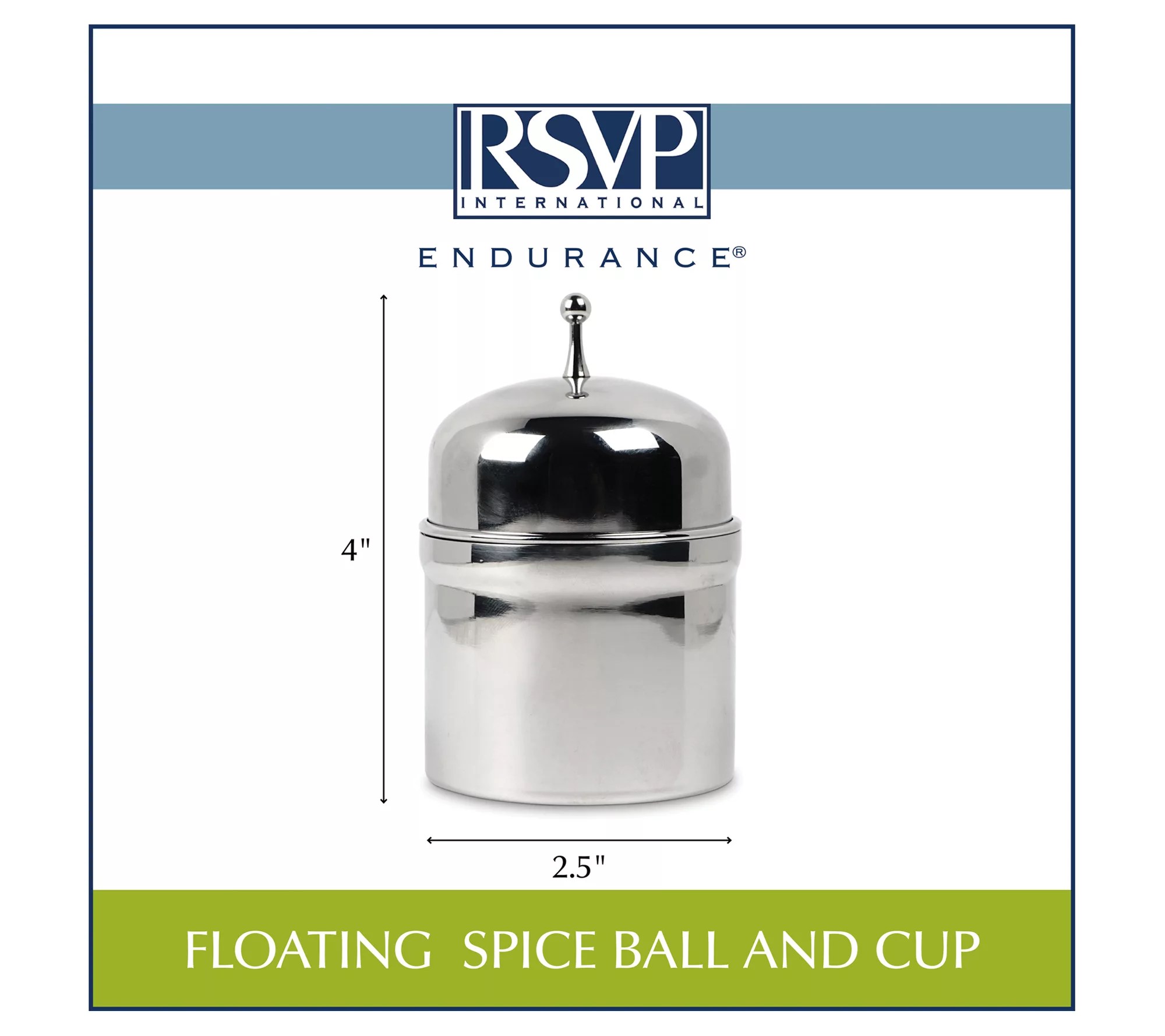RSVP Stainless Steel Floating Tea Infuser with Cup