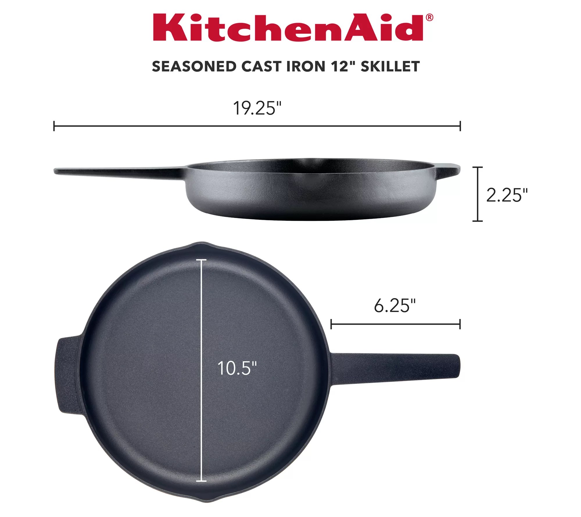 KitchenAid Seasoned Cast Iron Skillet 12"