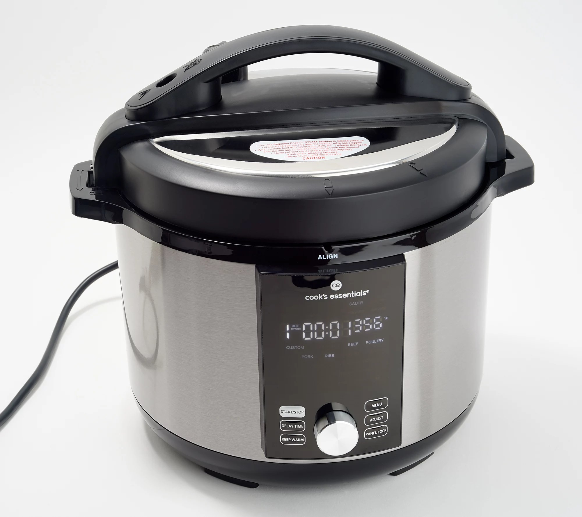 Cook's Essentials 6qt 8in1 Pressure Cooker and Air Fryer