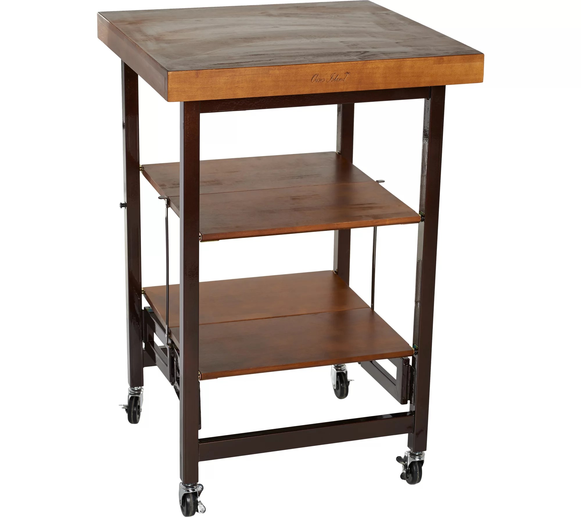 Oasis Wood Top Folding Kitchen Cart