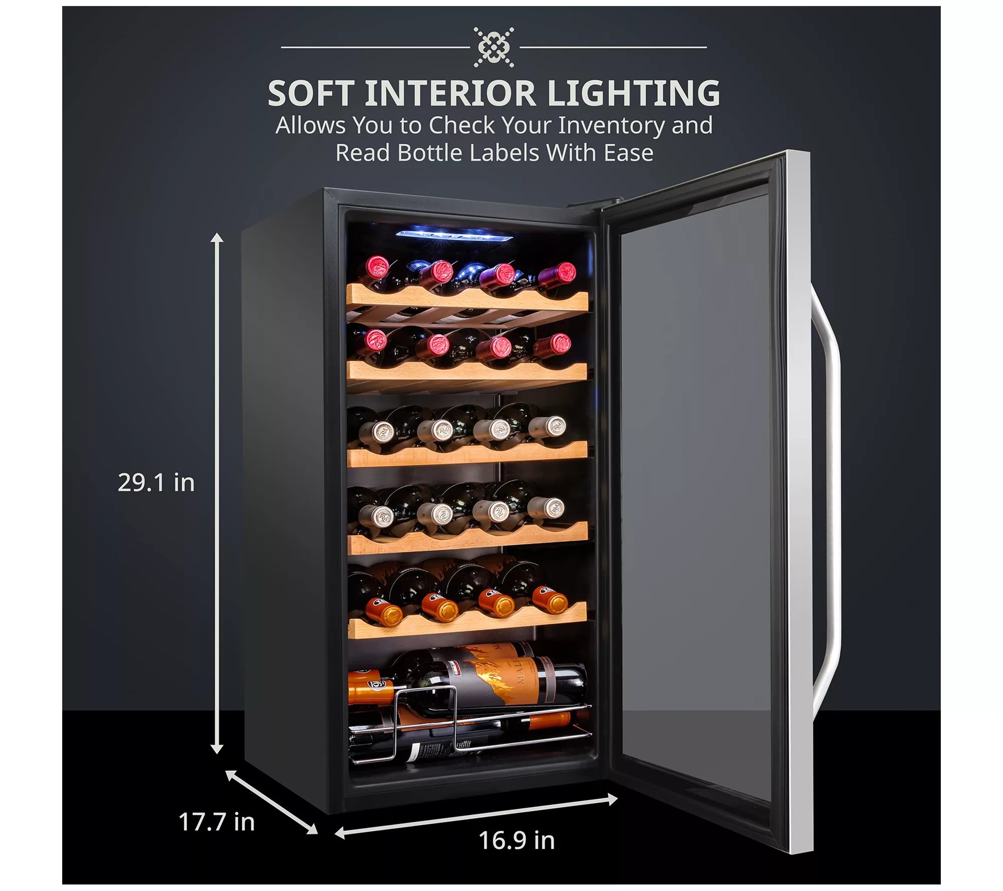 Ivation 24 Bottle Freestanding Wine Refrigerator