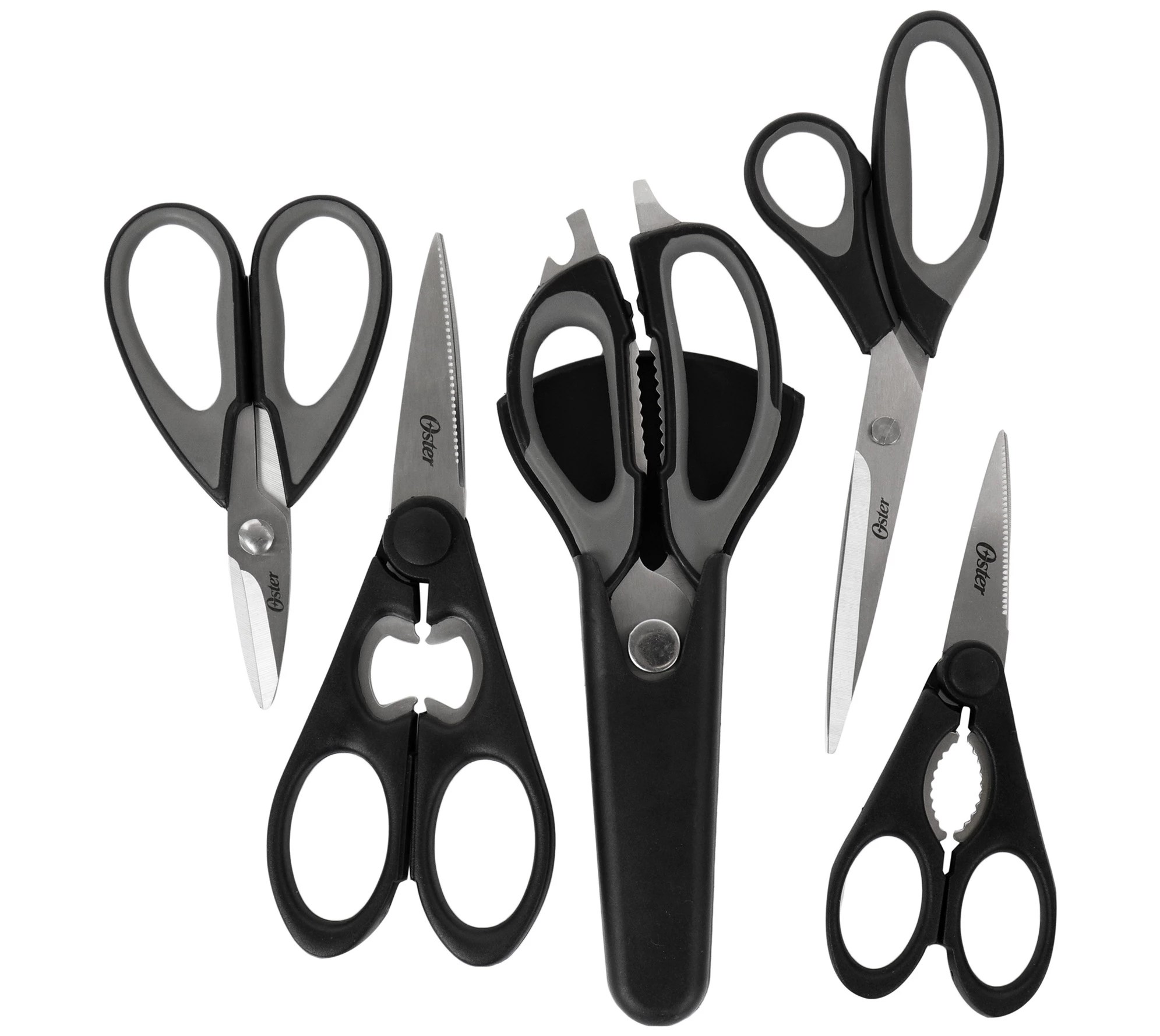 Oster Huxford 6 Piece Stainless Steel Kitchen Scissors Set