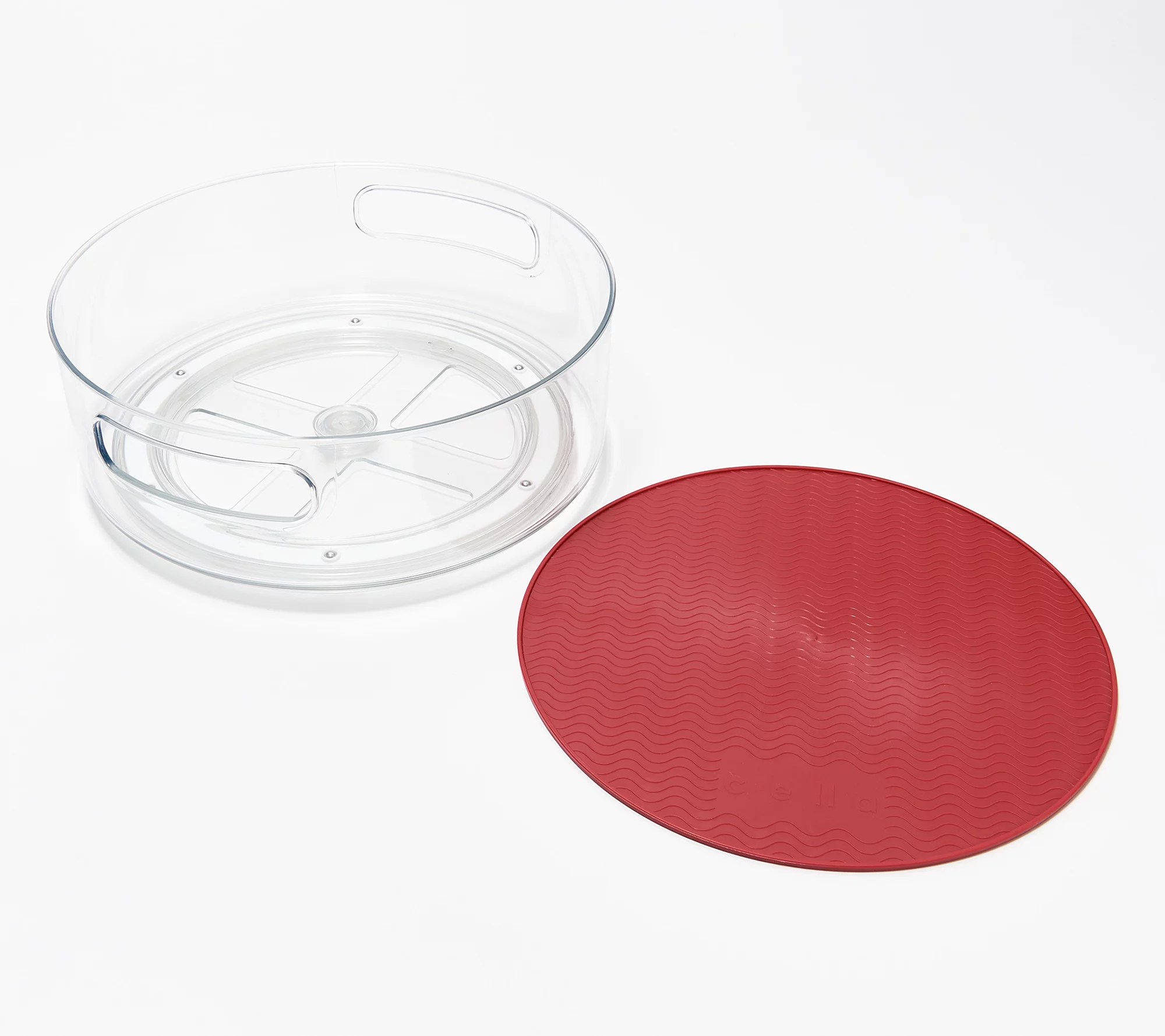 c e ll a Set of (2) 10" High Wall Clear Kitchen Turntables