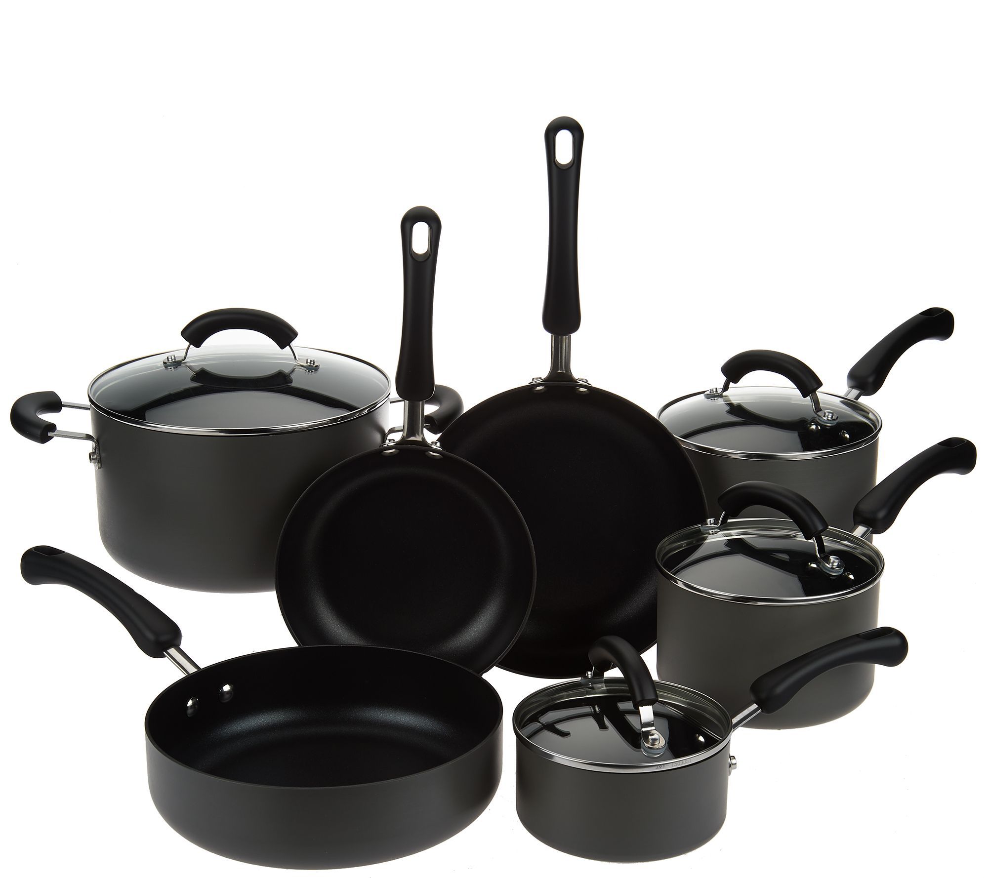Cook's Essentials 11pc Hard Anodized Dishwasher Safe Cookware Set