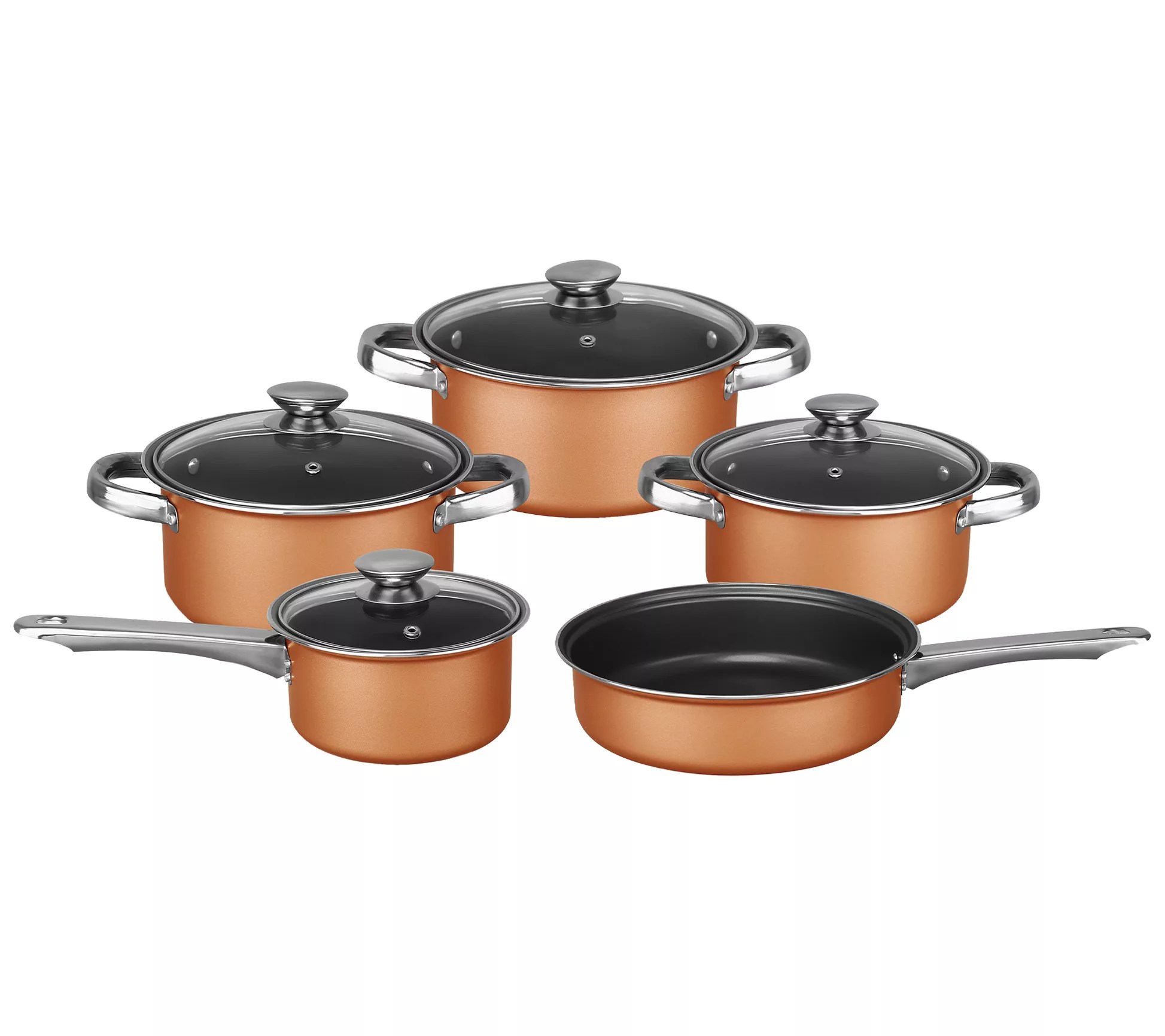 Brentwood 9Piece Nonstick CopperClad Cookware Set