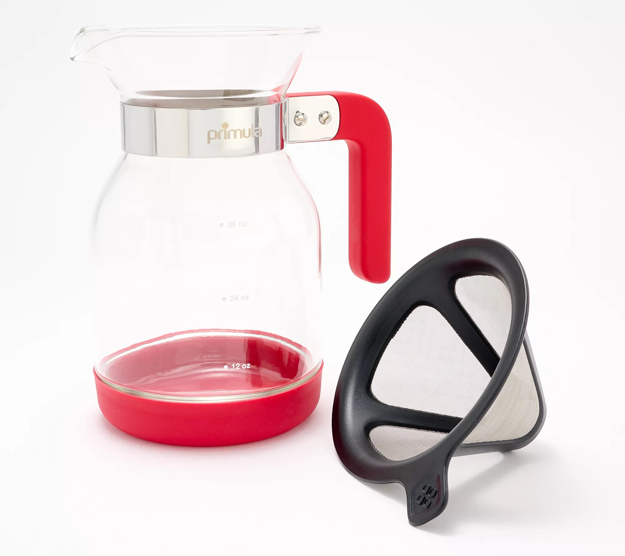Primula 36 oz Glass Pour Over Coffee Maker w/ Mesh Filter