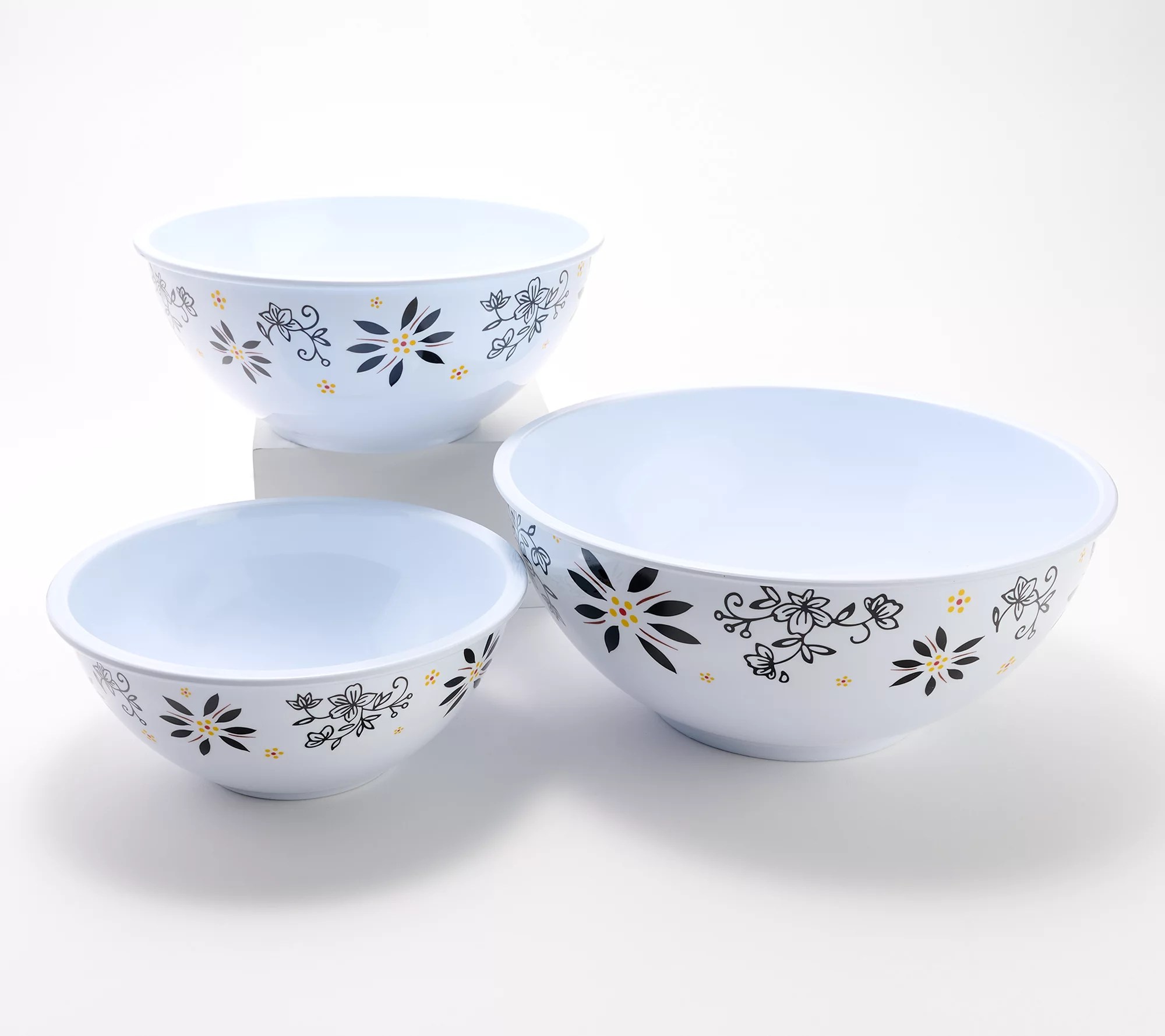 Temptations Classic Set of (3) Melamine Nonslip Bowls
