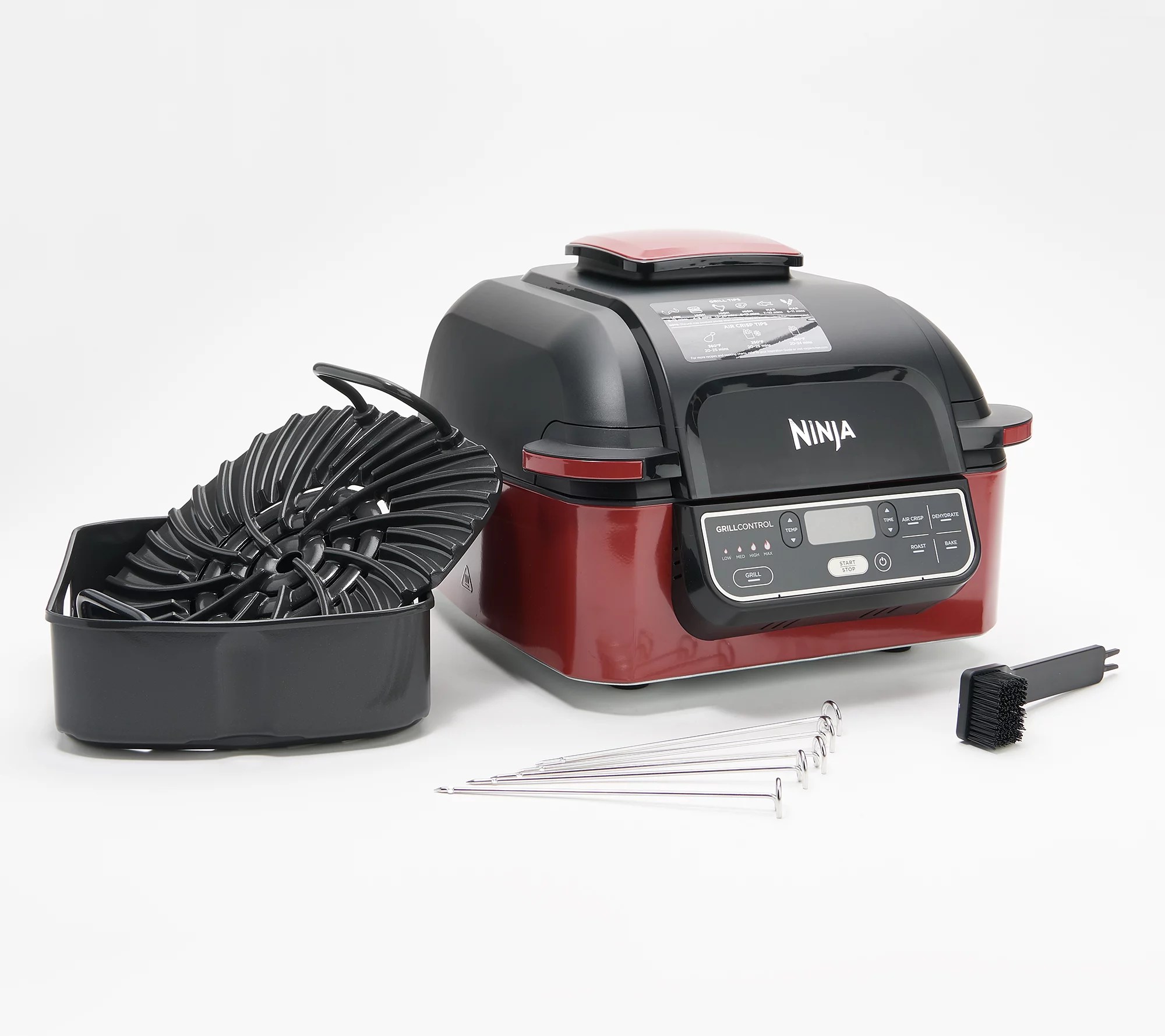 Ninja Foodi 6qt Indoor Grill w/ Air Frying, Skewers & Recipes