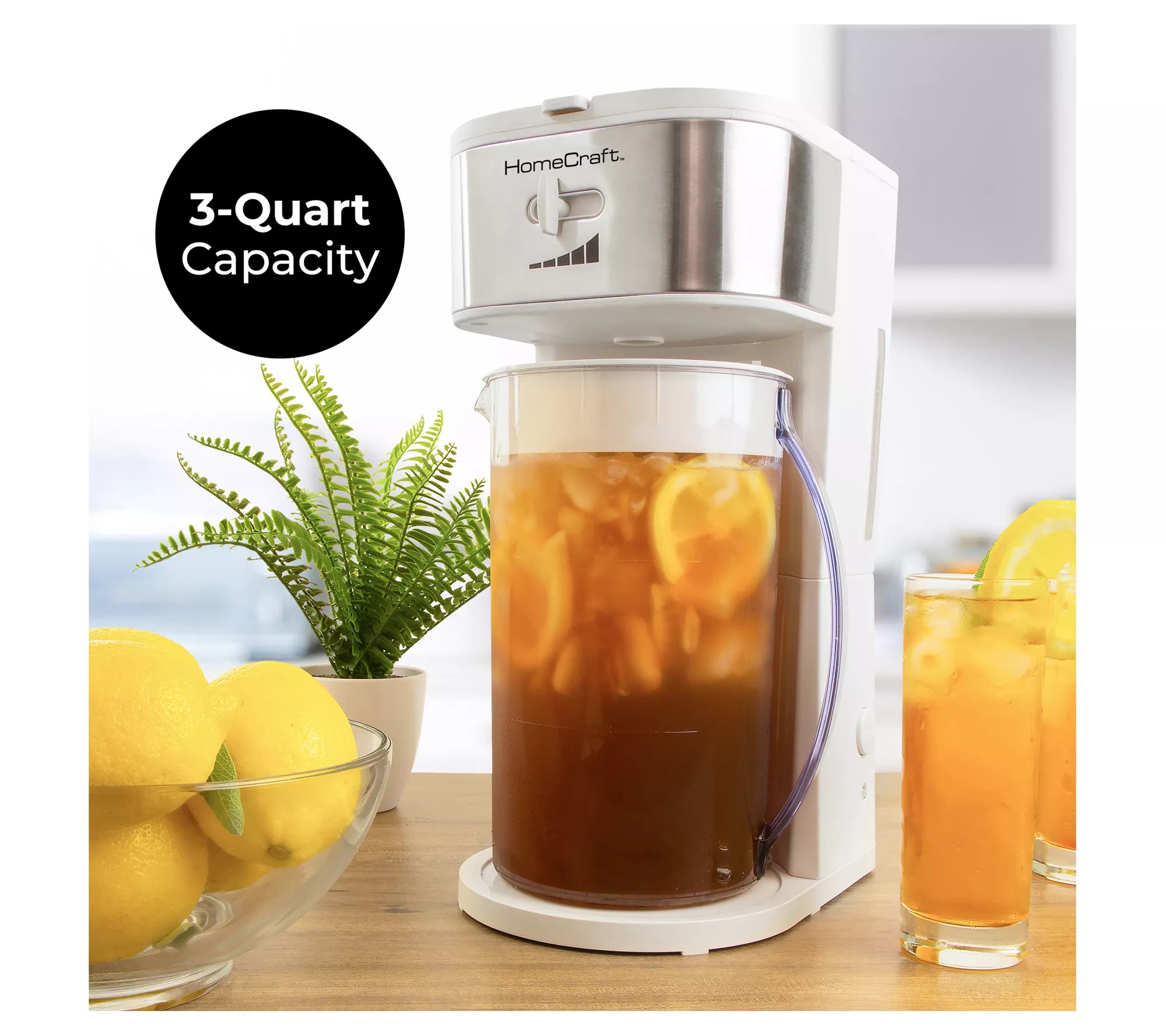 Homecraft 3Quart Cafe Ice Iced Coffee and Tearewing System