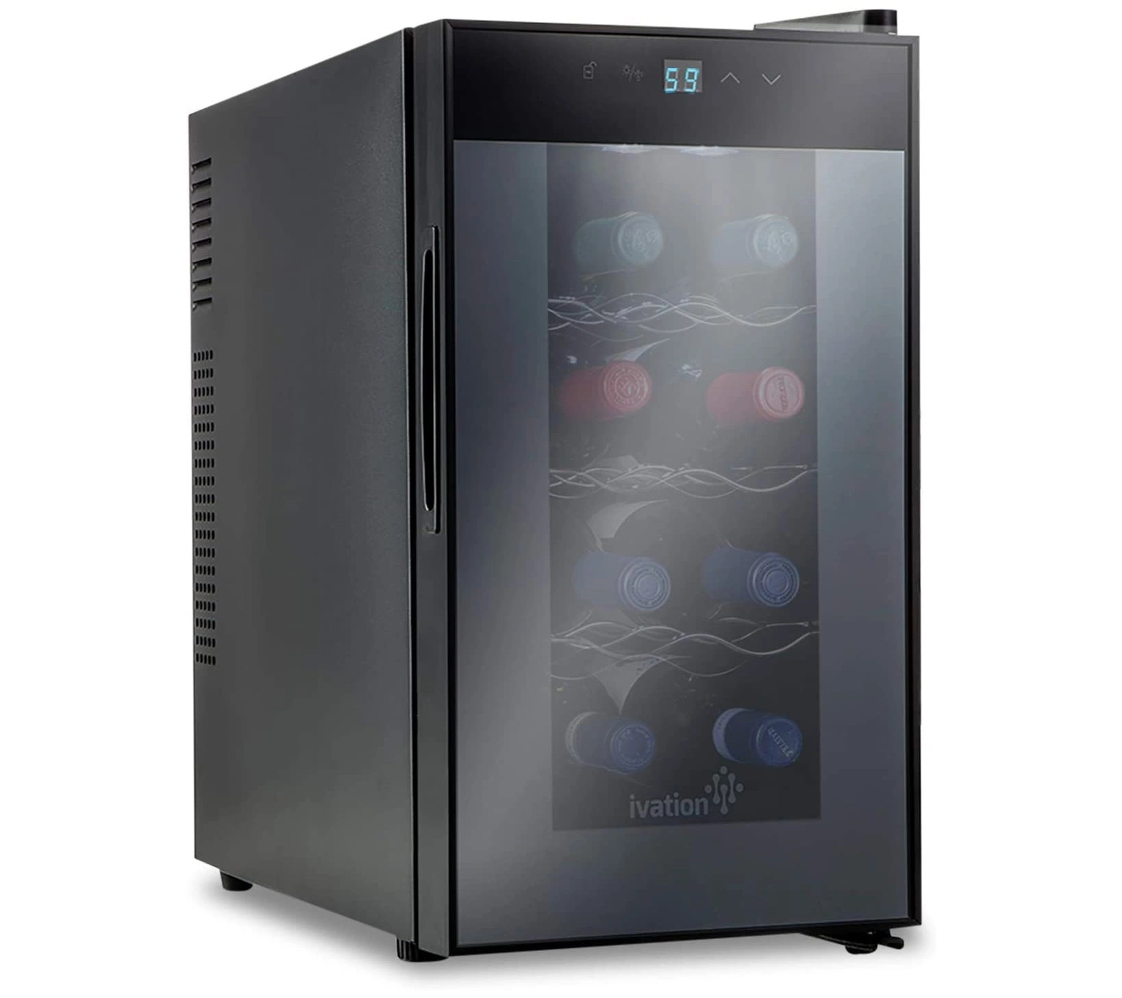 Ivation 8Bottle Thermoelectric Black Wine Cooler