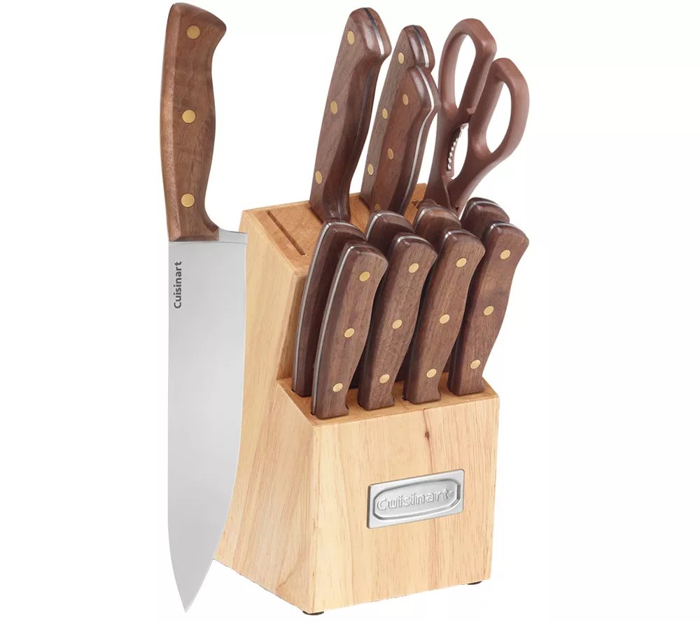 Kitchen Projects Cuisinart 14pc Knife Set with 6" Bread Knife &Block Walnut