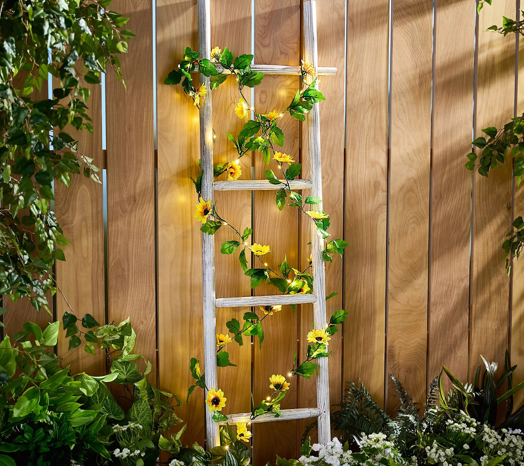 Ultimate Innovations Set (2) LED 76" Faux Ivy Vine or Sunflowers
