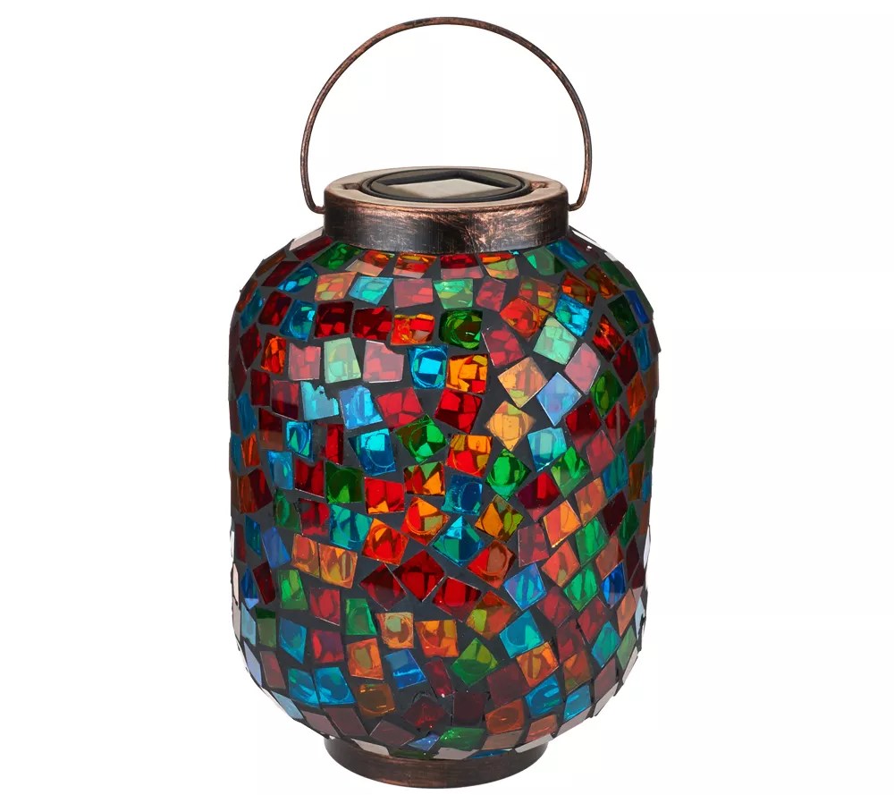 Paradise Mosaic Glass Jar with Solar Light