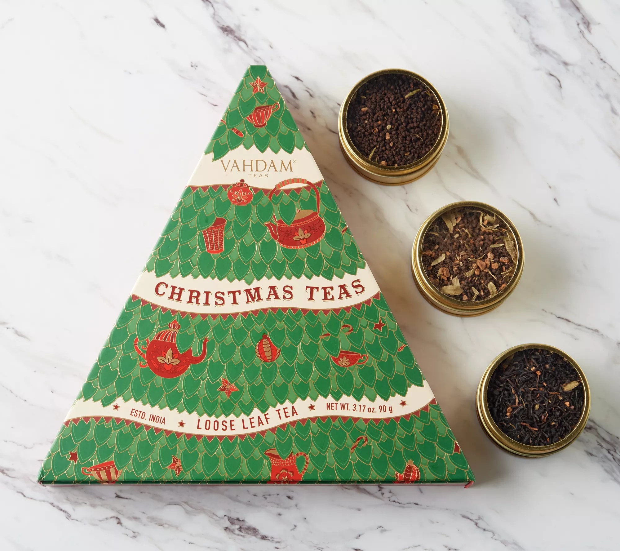 Vahdam Teas Christmas Tea Gift Set of 3 Tasteful Blends