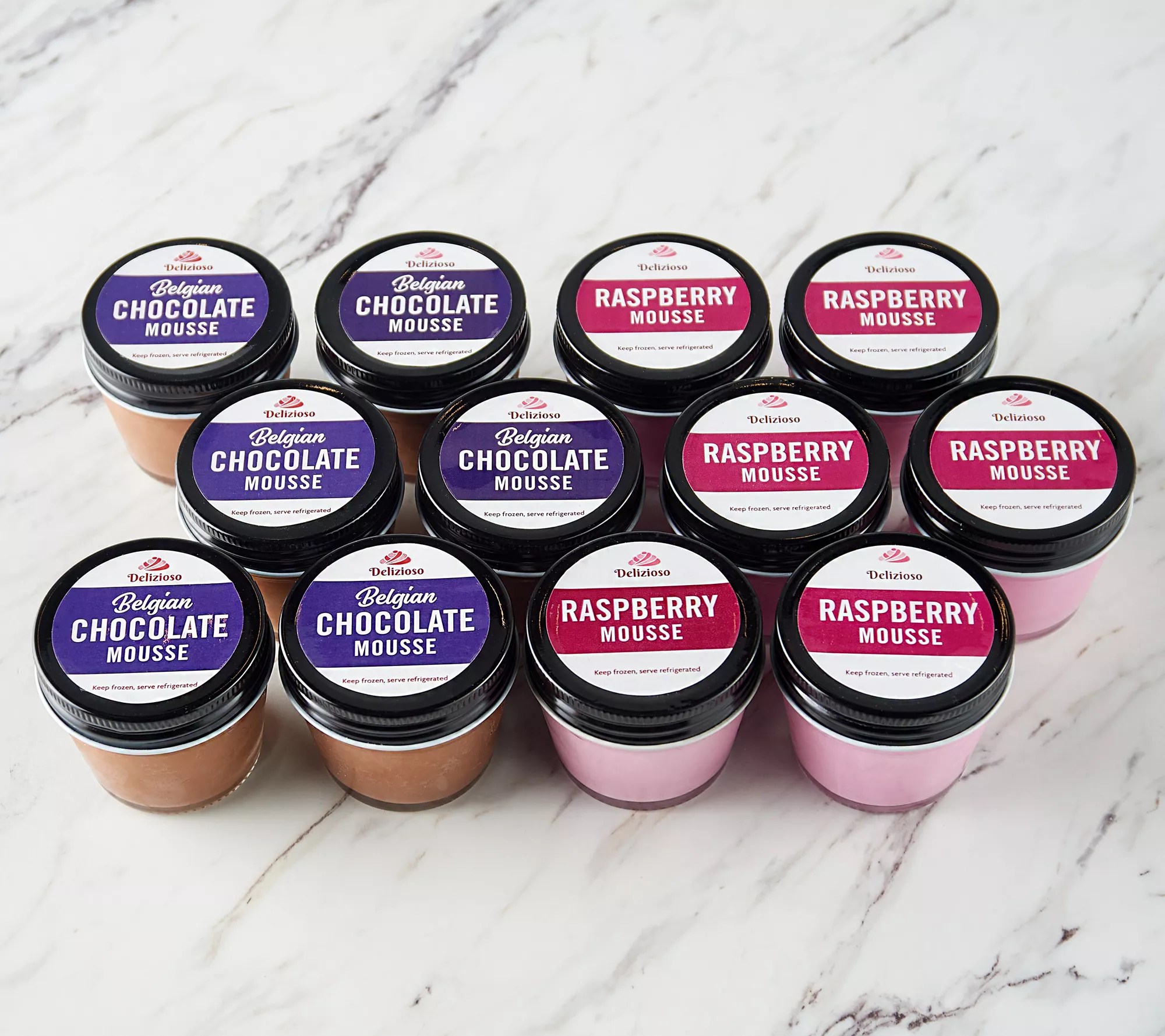 Delizioso Desserts Set of (12) 3oz Individual Mousse Jars