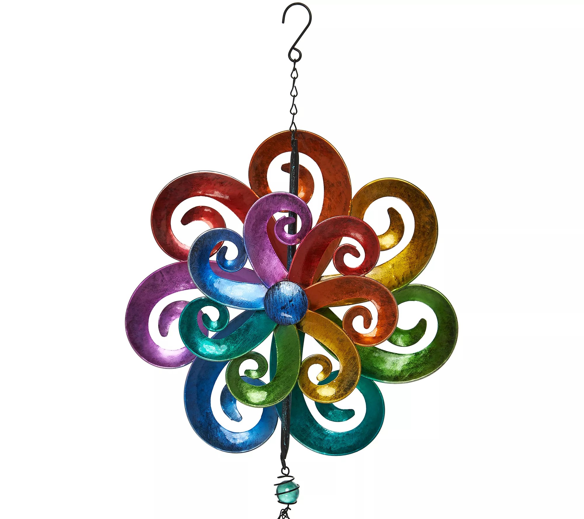 Plow & Hearth Colorful Wind Chimes with Wind Spinner