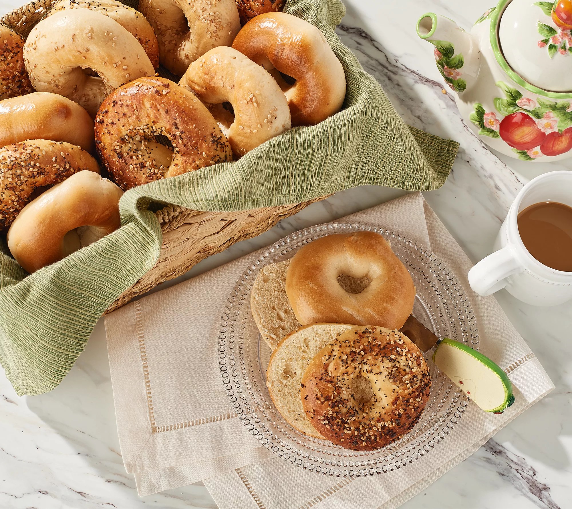 Just Bagels (36) 1.8oz NYC Kettle Boiled Mini Bagel Sampler