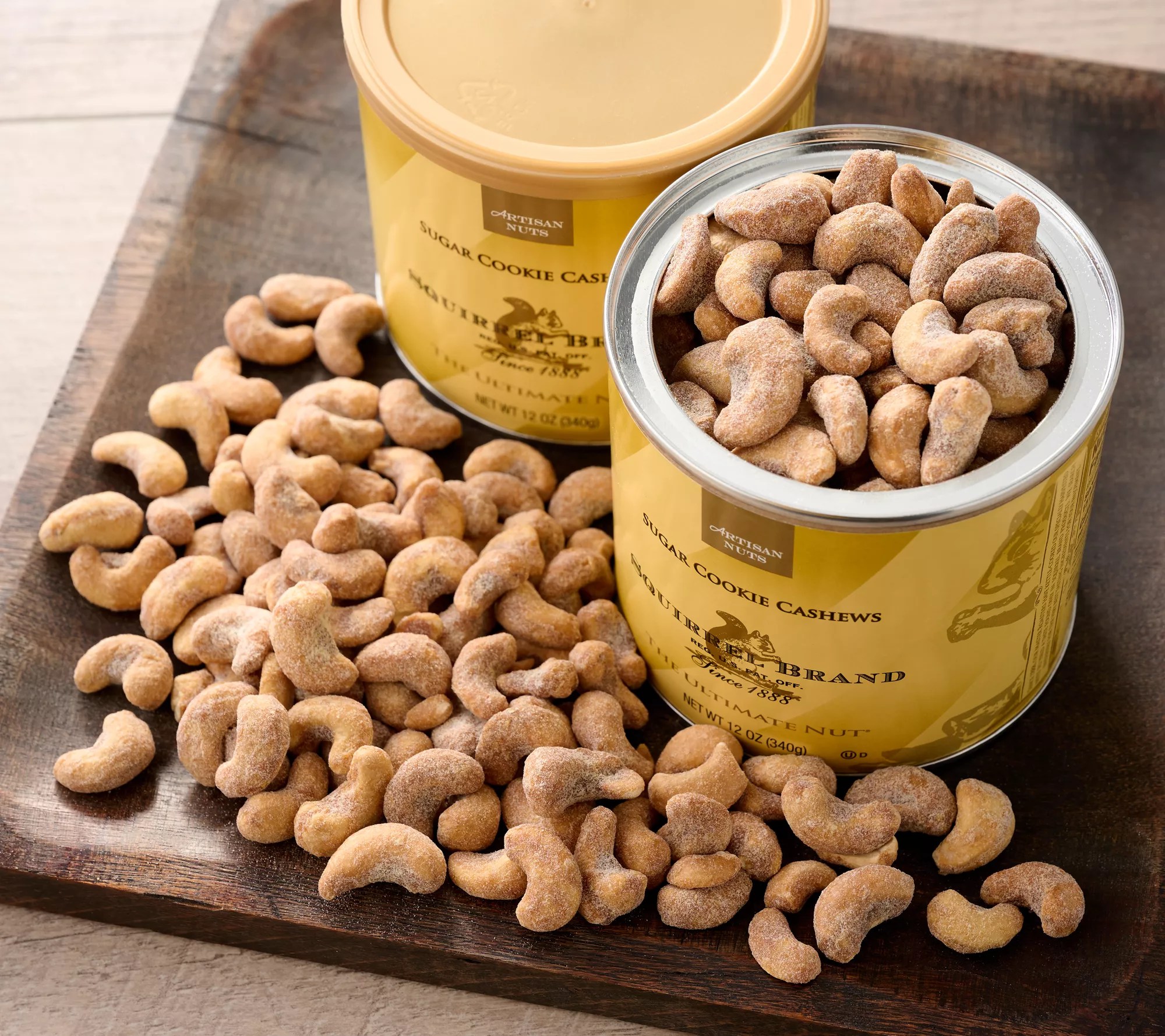 Squirrel Brand (2) 12oz Cans of Sugar Cookie Cashews
