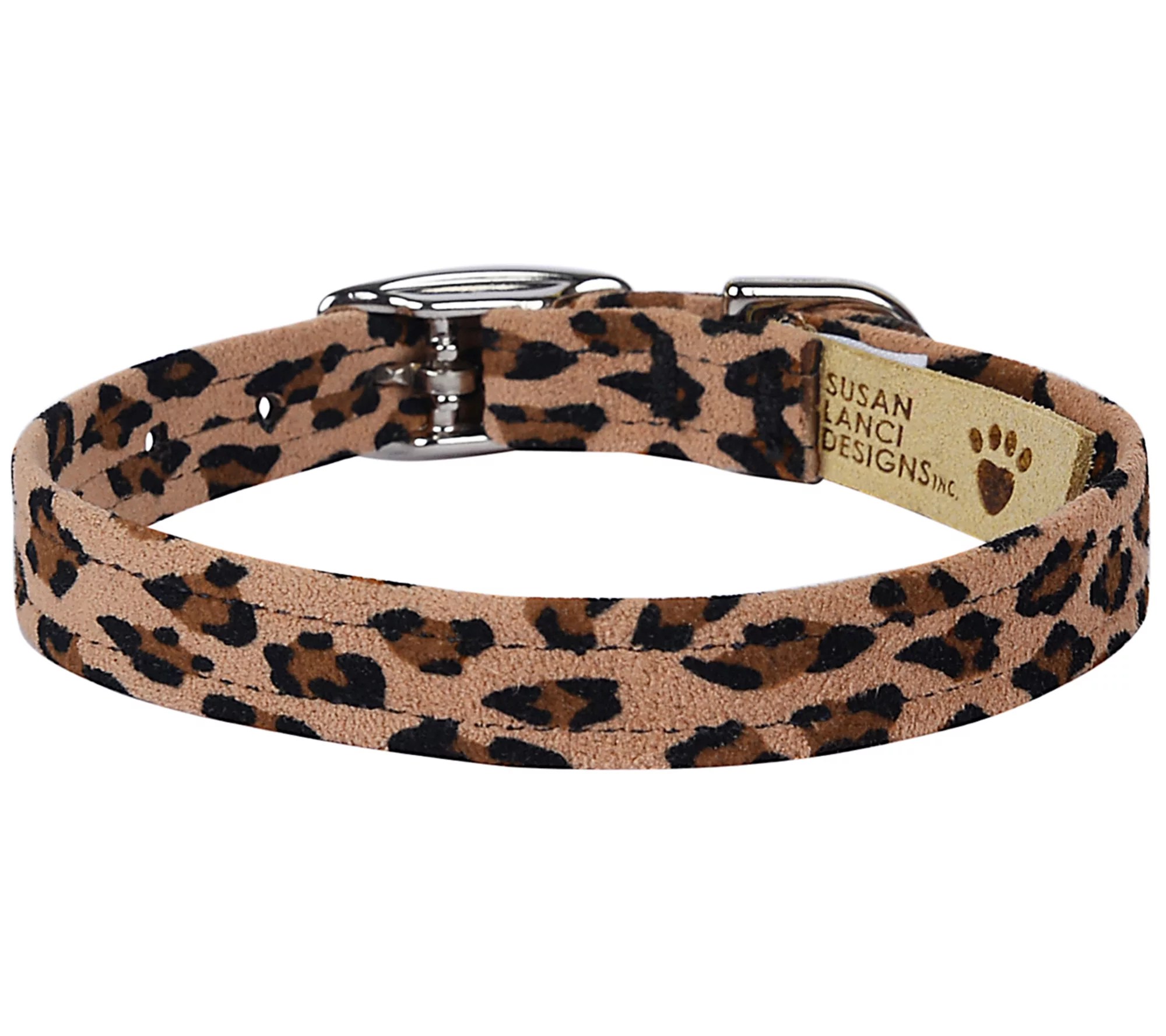 Susan Lanci Designs Ultrasuede Dog Collar Cheetah