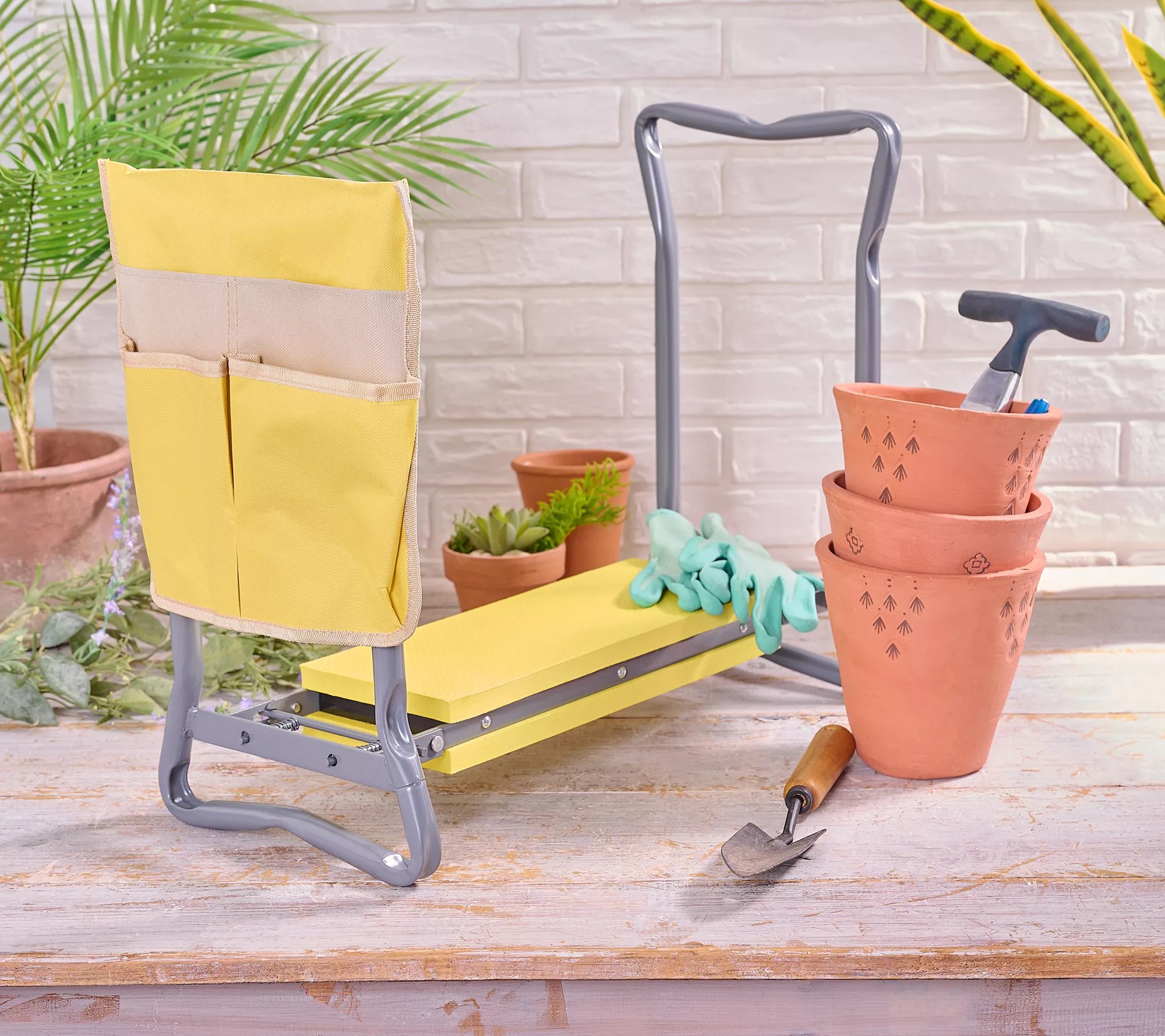 Ultimate Innovations Folding Garden Kneeling Bench with Pockets