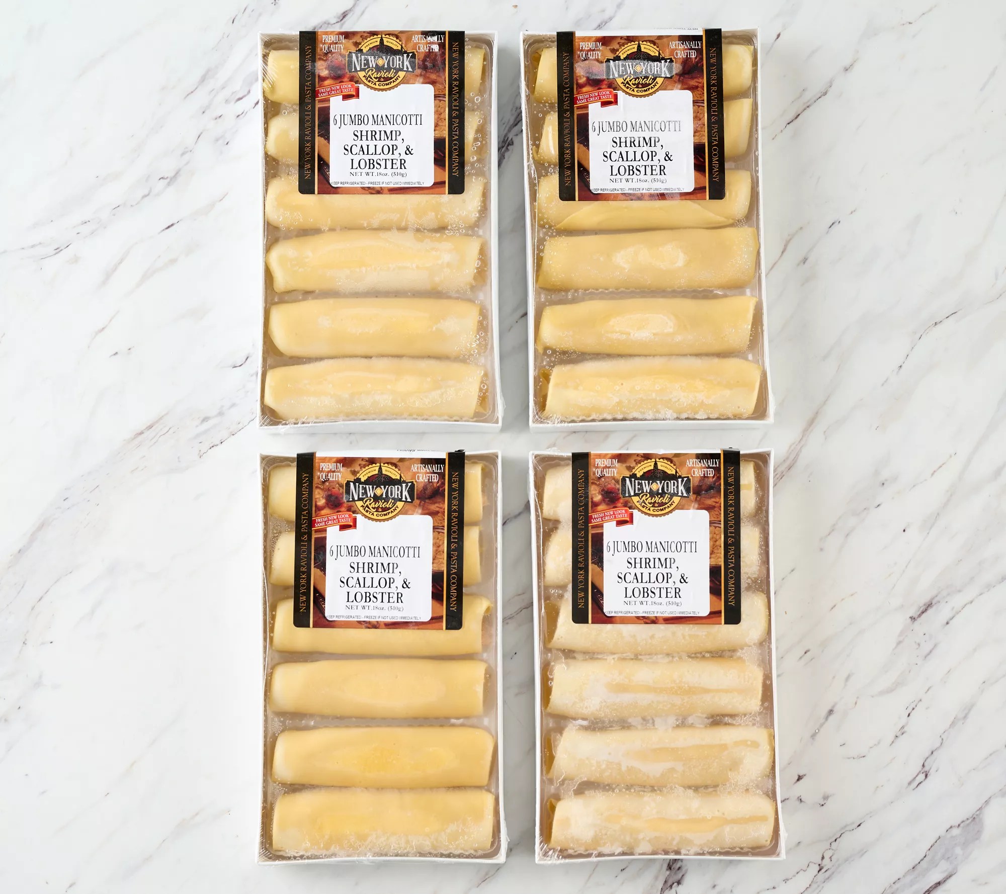 NY Ravioli & Pasta Co. 4.5lb Shrimp, Scallop & Lobster Manicotti