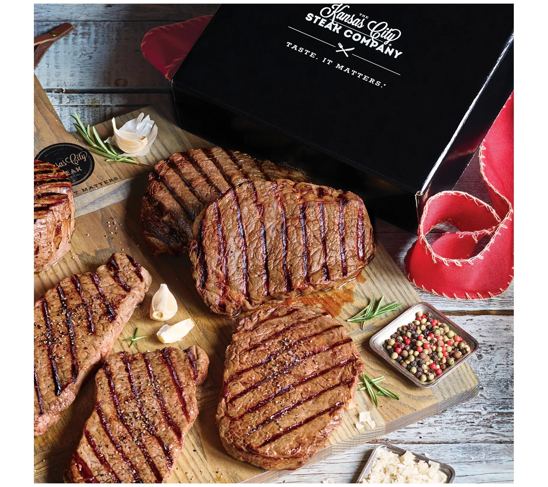 Kansas City 4 Gift Boxed Kansas City Strips & 4Ribeye Steaks