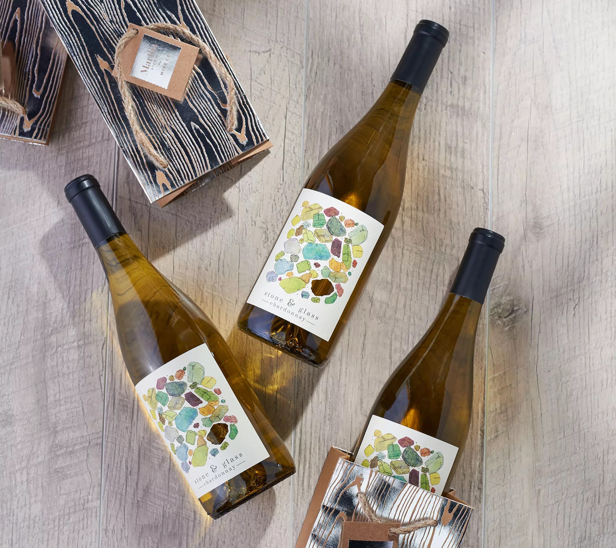 Martha Stewart Wine Co. Holiday Wine 3 Bottle Set and Gift Bags