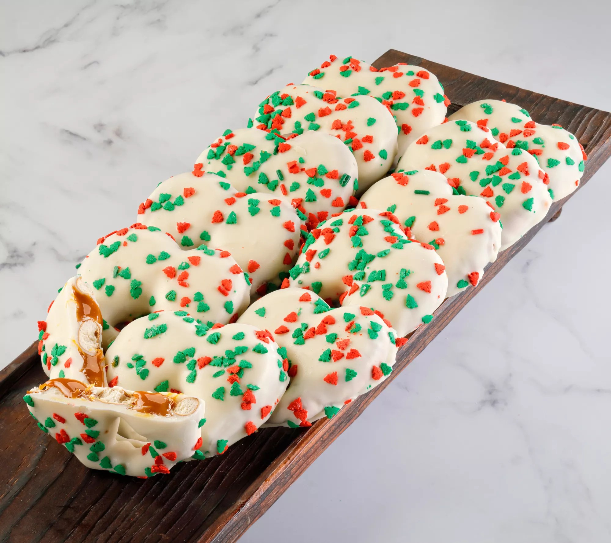 Landies Candies 12Piece Caramel Stuffed Pretzels with Sprinkles