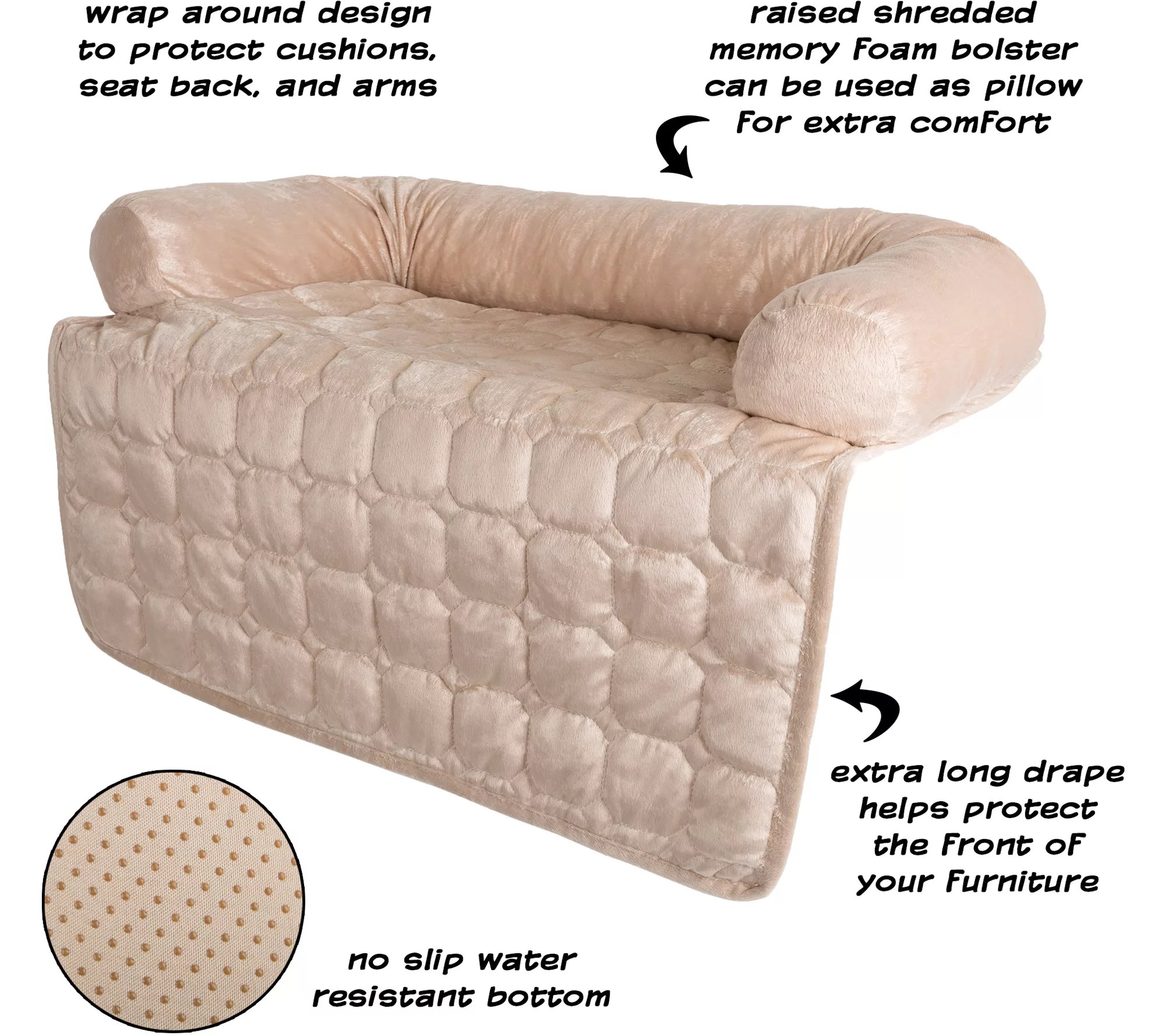 PETMAKER 30" x 301/2" Furniture Pet Cover w/ 3Sided Bolster