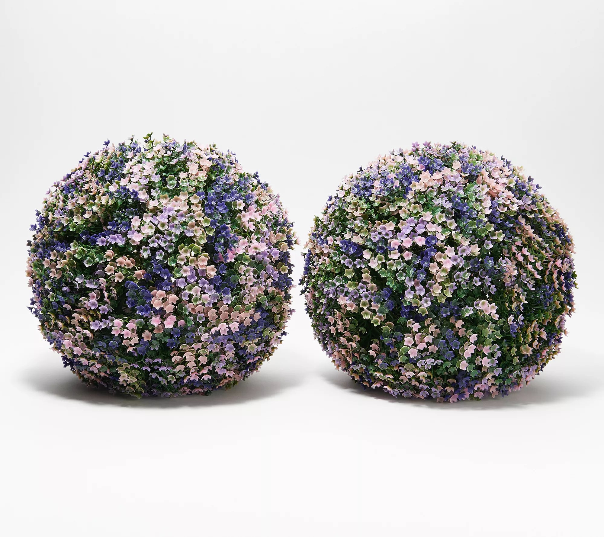 Wicker Park Set of (2) 13" Faux Flower Indoor/ Outdoor Garden Spheres