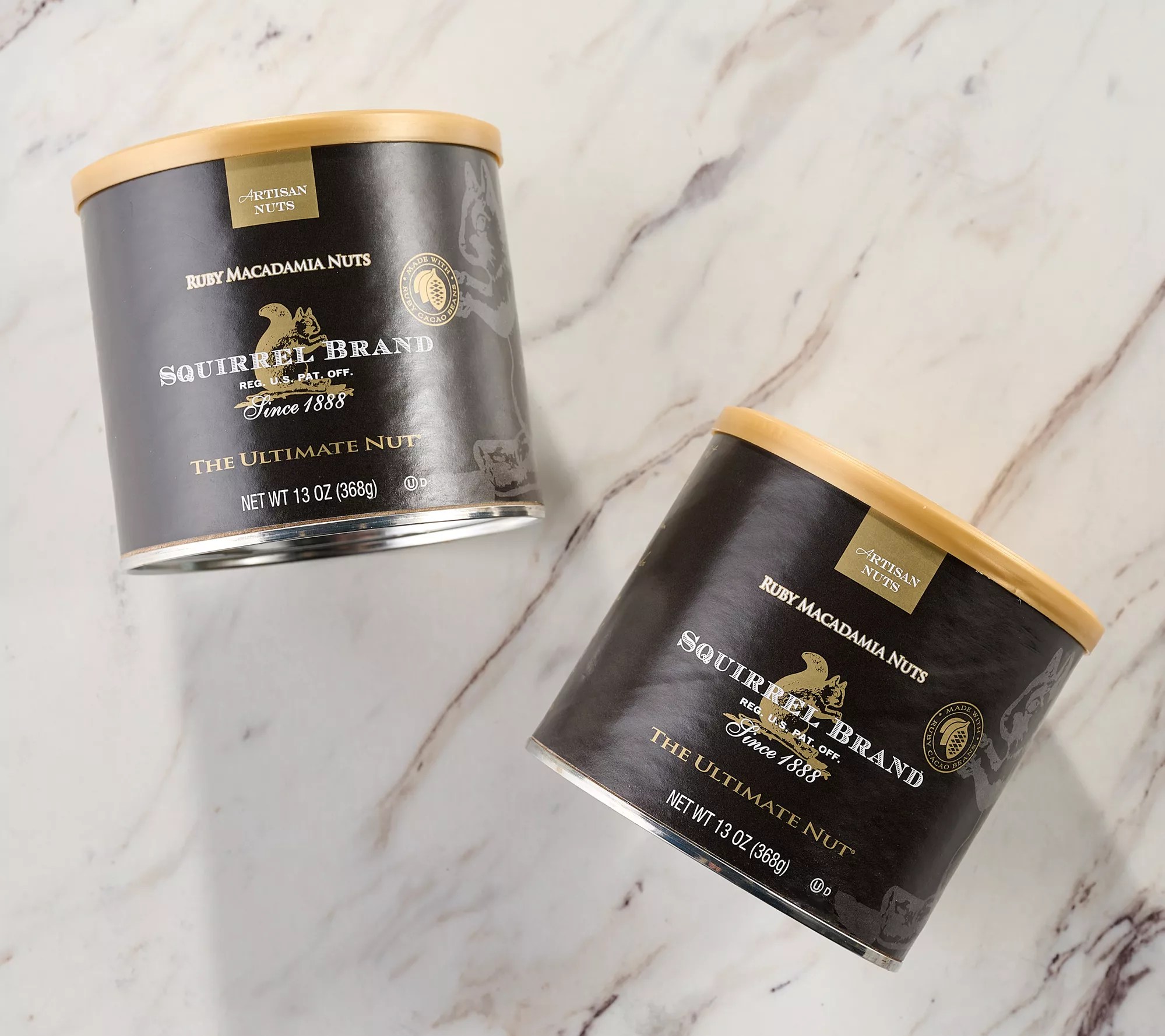 Squirrel Brand (2) 13oz Cans Ruby Chocolate Macadamia Nuts