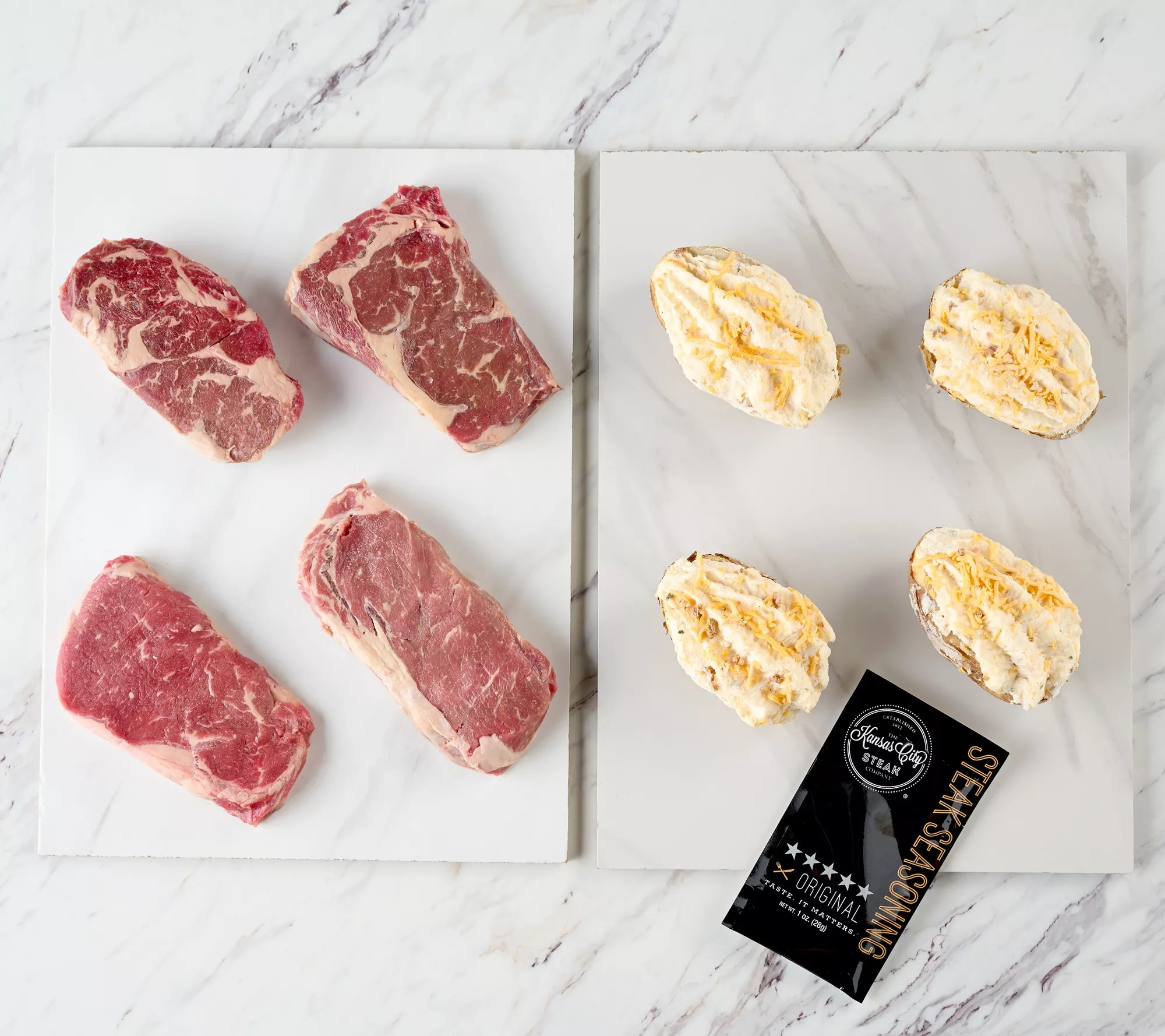 Kansas City Steak Co. (4) 10oz Ribeye Steaks w/ Potatoes