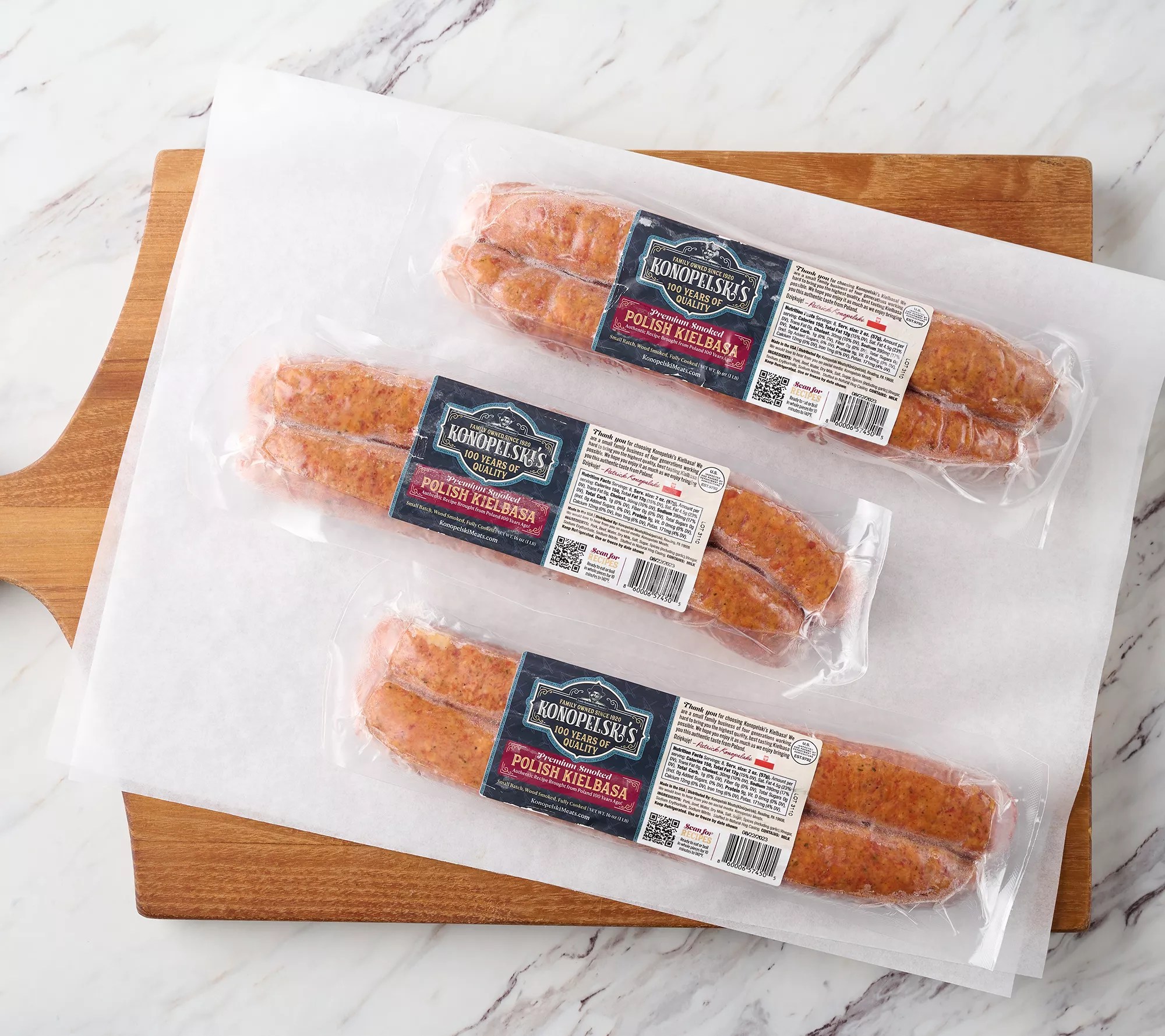 Konopelski's 3 lb. PolishStyle Smoked Kielbasa Sausage