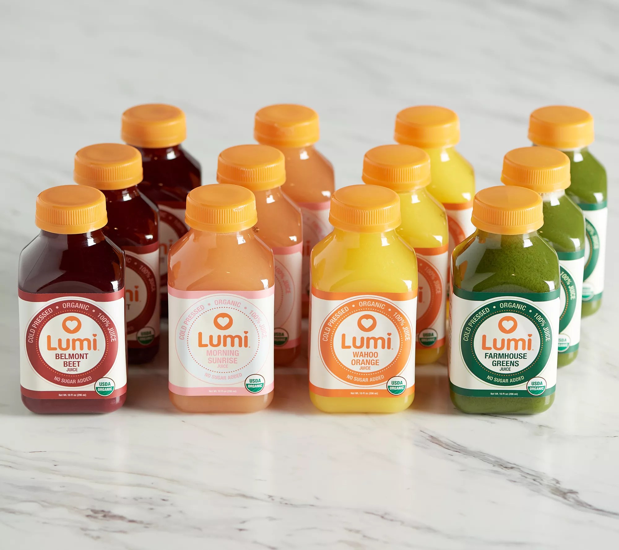 Lumi Juice (12) 10oz Bottles of Cold Pressed Juice