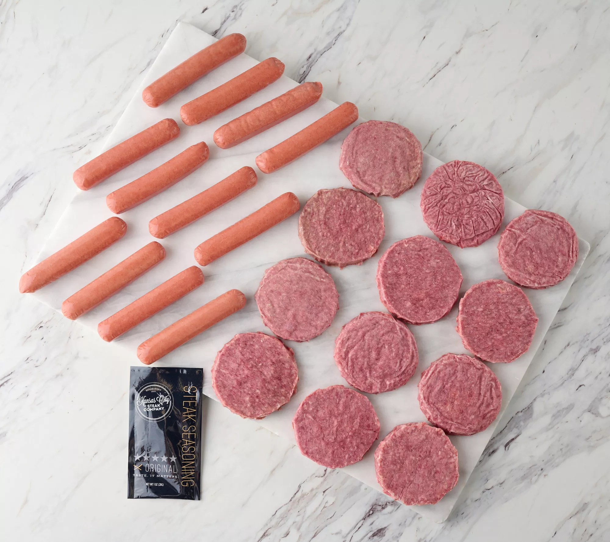 Kansas City Steak Co. 12ct Steakburgers & 12ct Hot Dogs