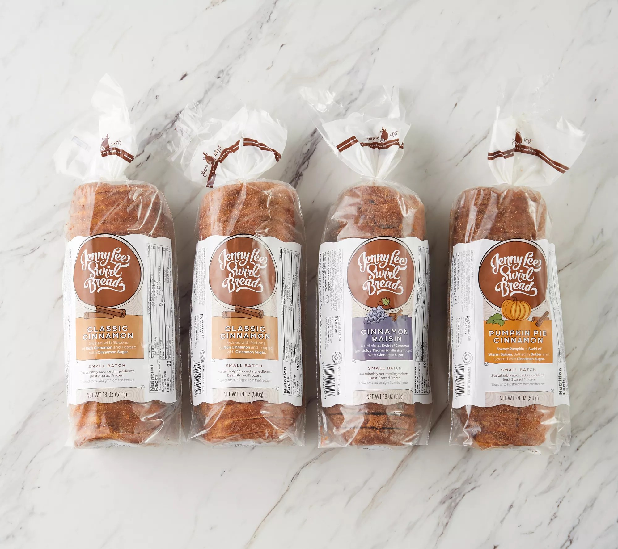 Jenny Lee (4) 18oz Loaves Fall Cinnamon Swirl Bread