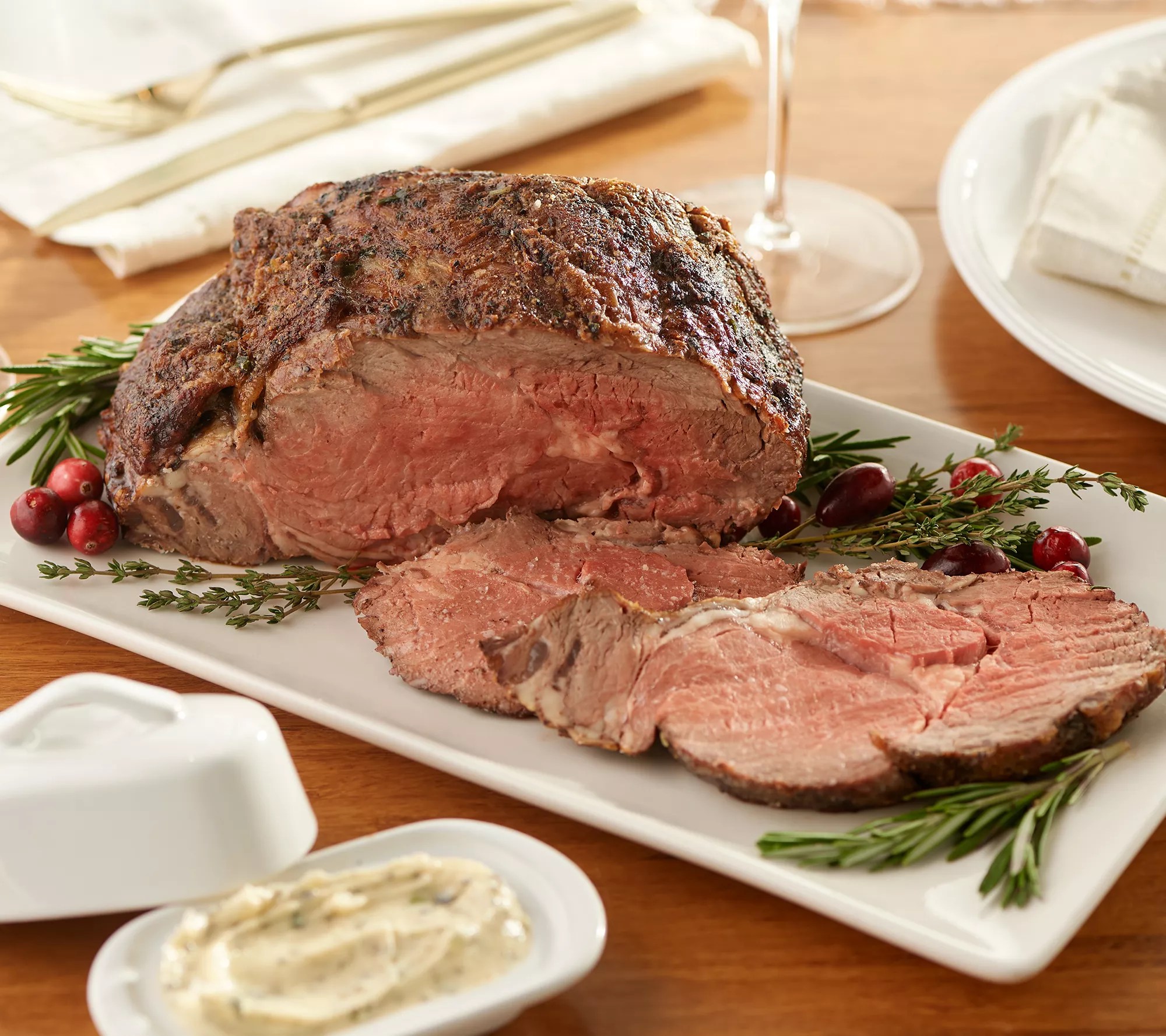 Rastelli's 4-lb Black Angus Prime Rib with Butter - QVC.com