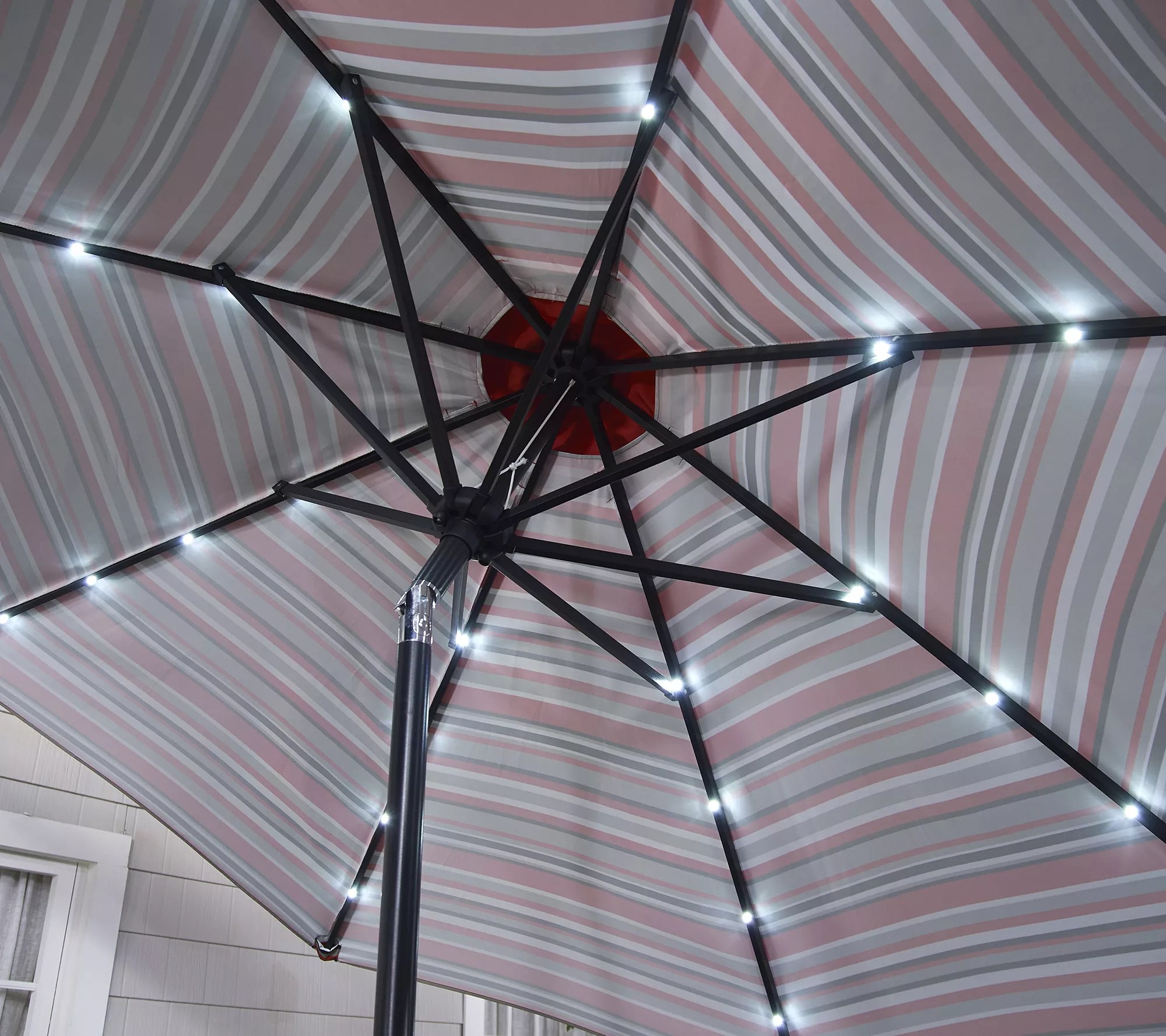 Garden Reflections 9' Solar Patio Tilt Umbrella With Cover