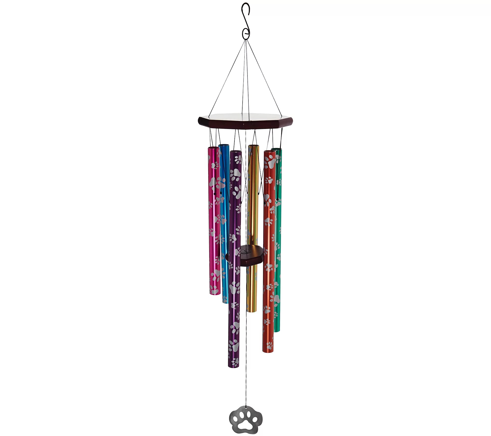 JW Stannard 36" HandTuned Paw Print Wind Chime with On/Off Clapper
