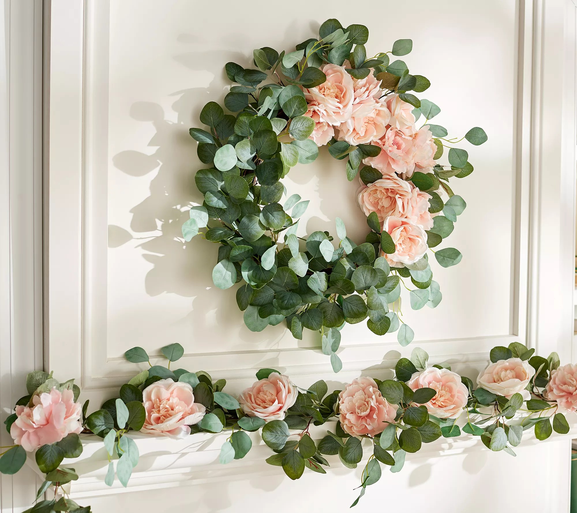Wicker Park Indoor/Outdoor Eucalyptus and Floral Wreath/Garland