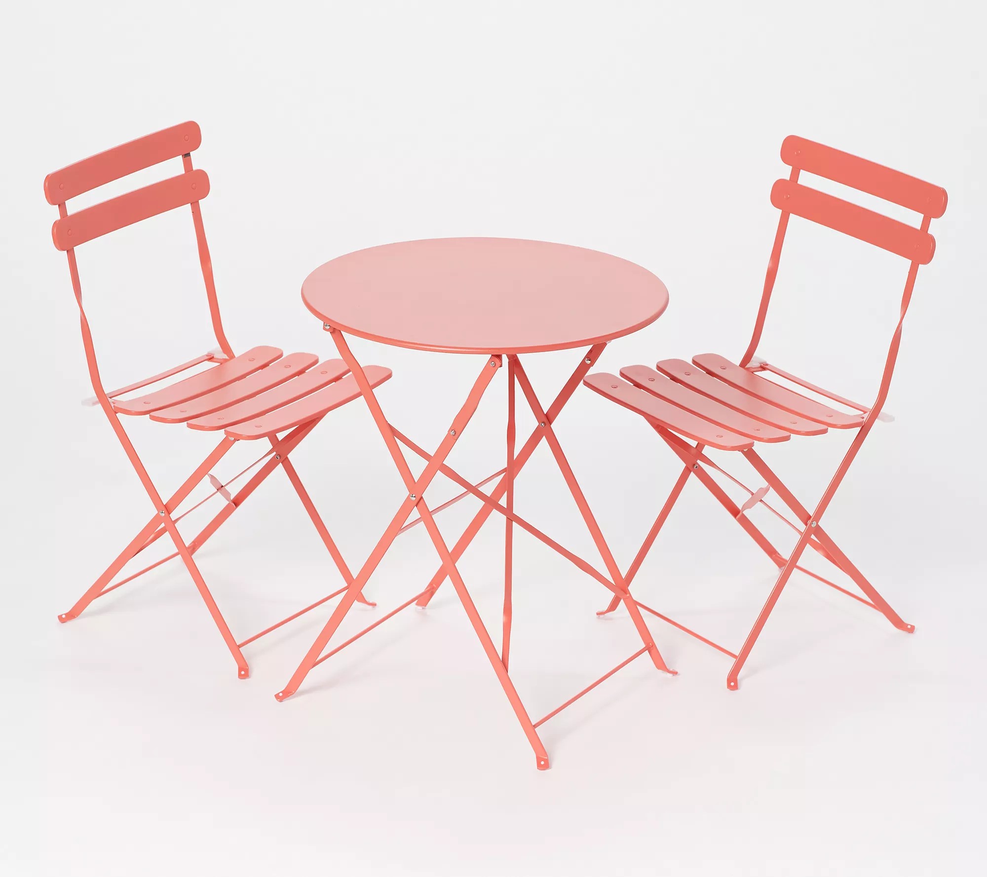 Marigold 3Piece Steel Bistro Folding Table and Chairs